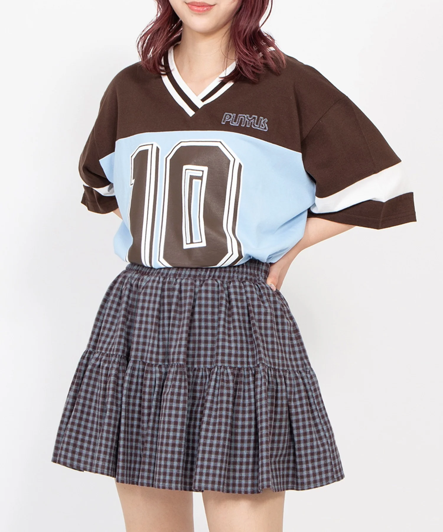 チェックティアードミニスカート - Image 3