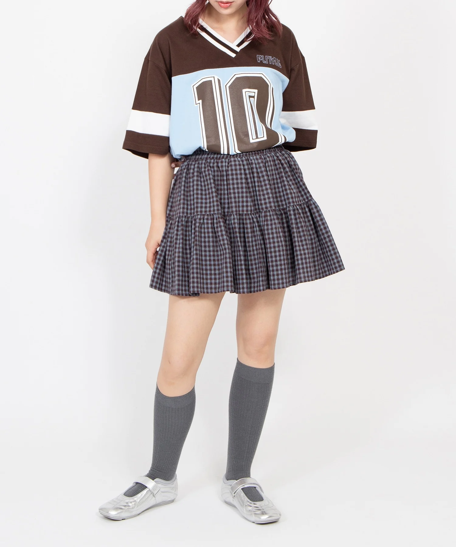 チェックティアードミニスカート - Image 4