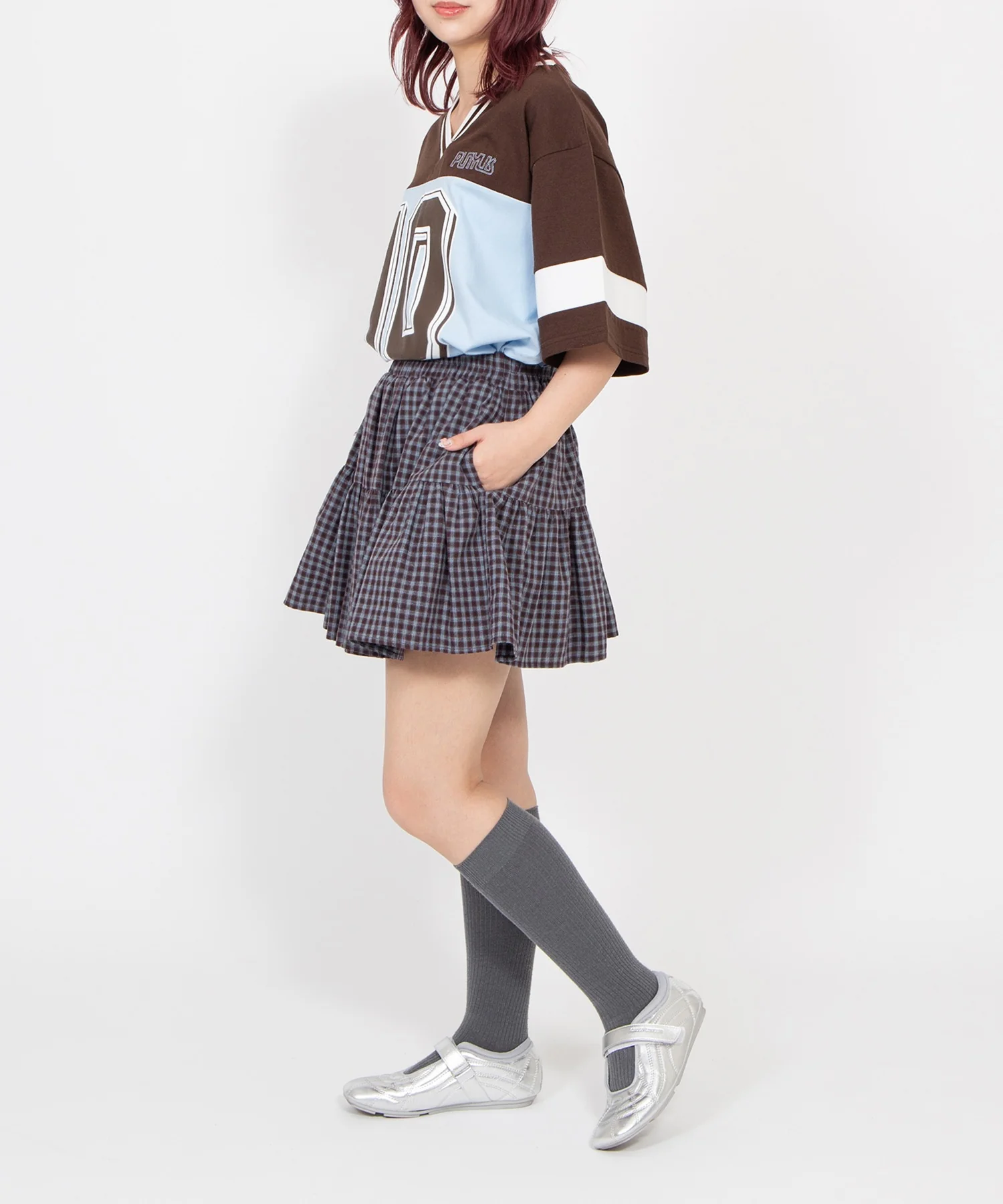 チェックティアードミニスカート - Image 5