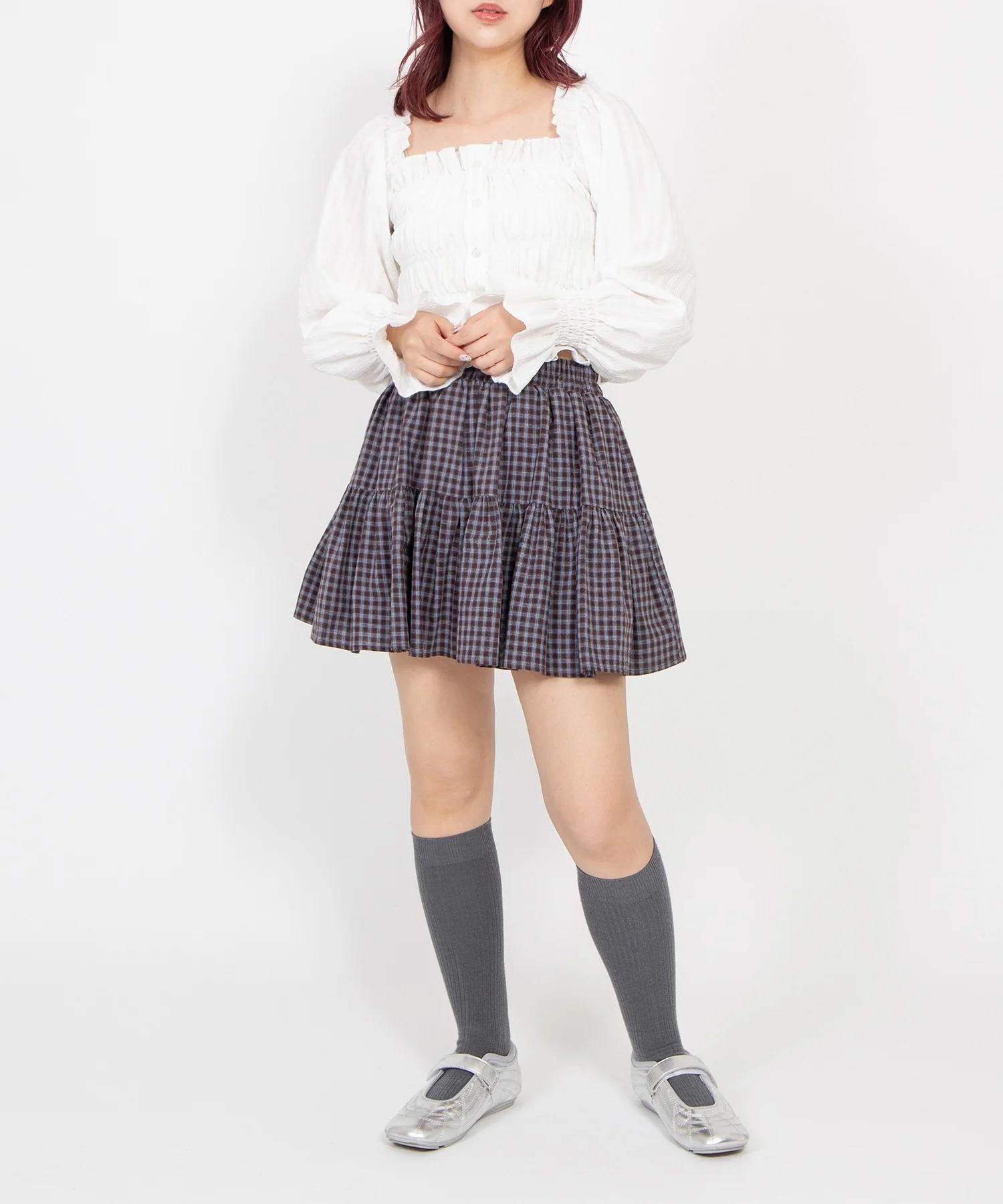 チェックティアードミニスカート - Image 8