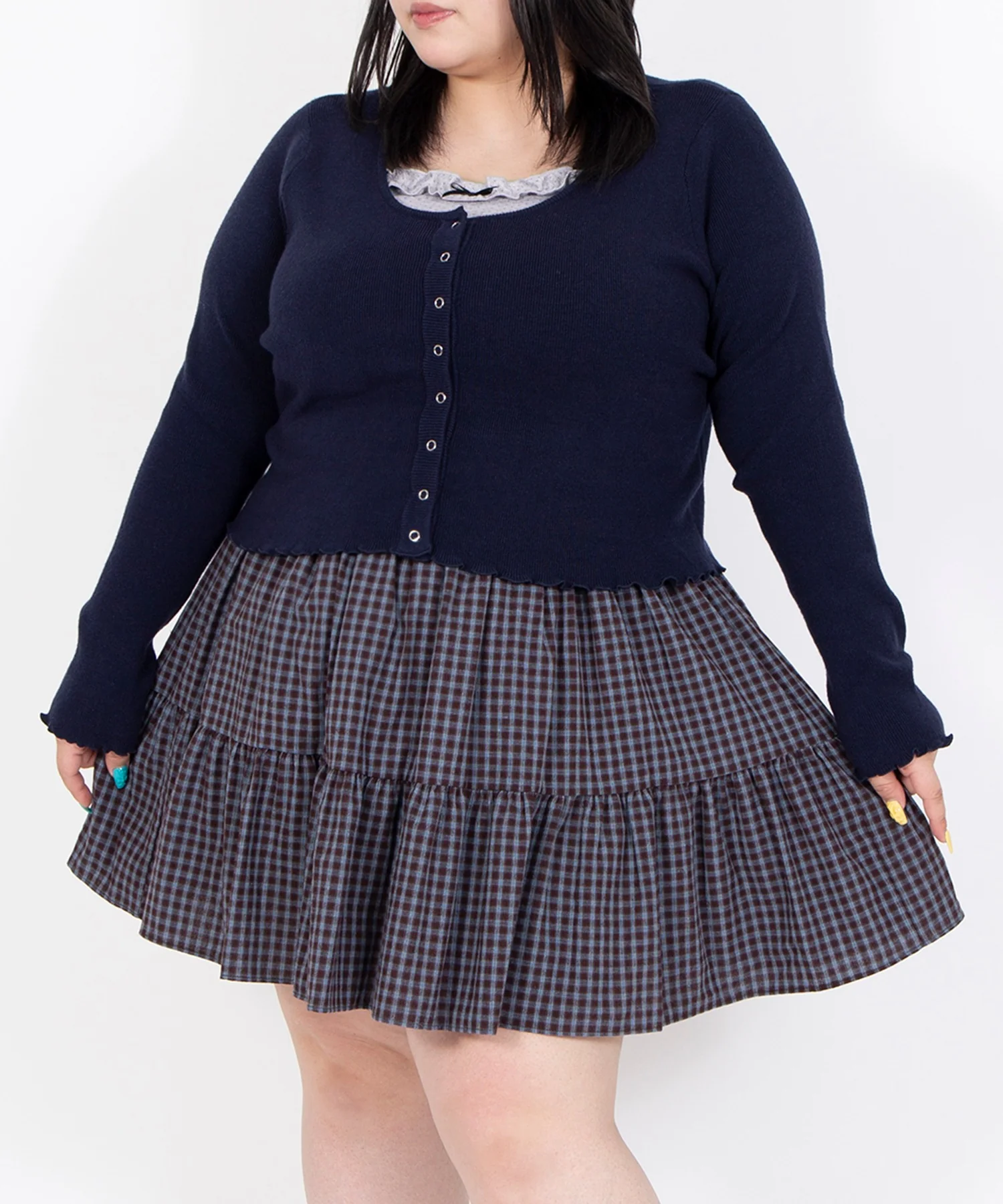 チェックティアードミニスカート - Image 9