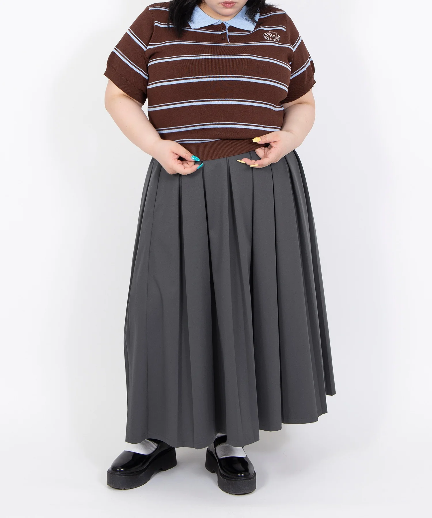 ボックスプリーツロングスカート - Image 5