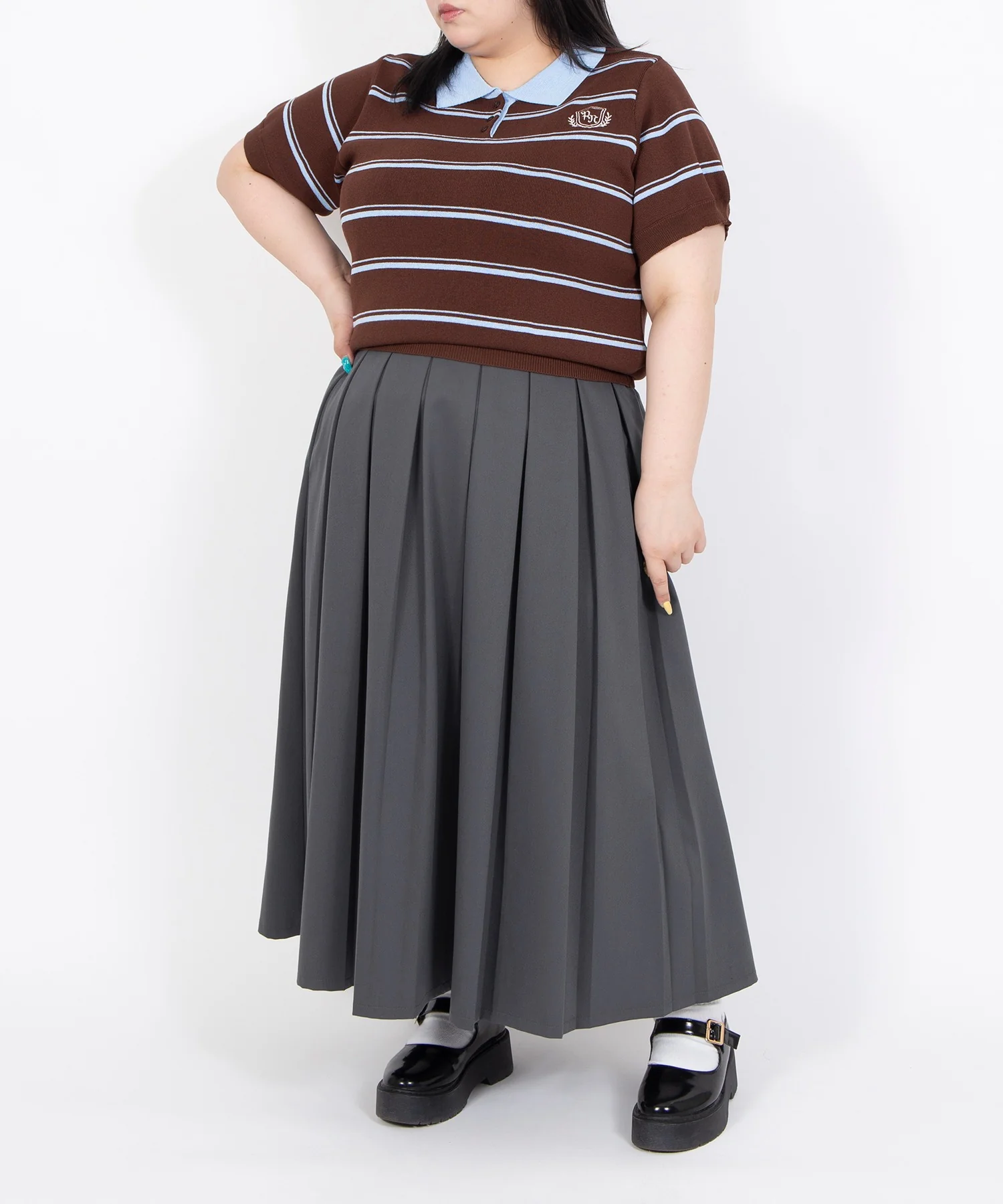 ボックスプリーツロングスカート - Image 6