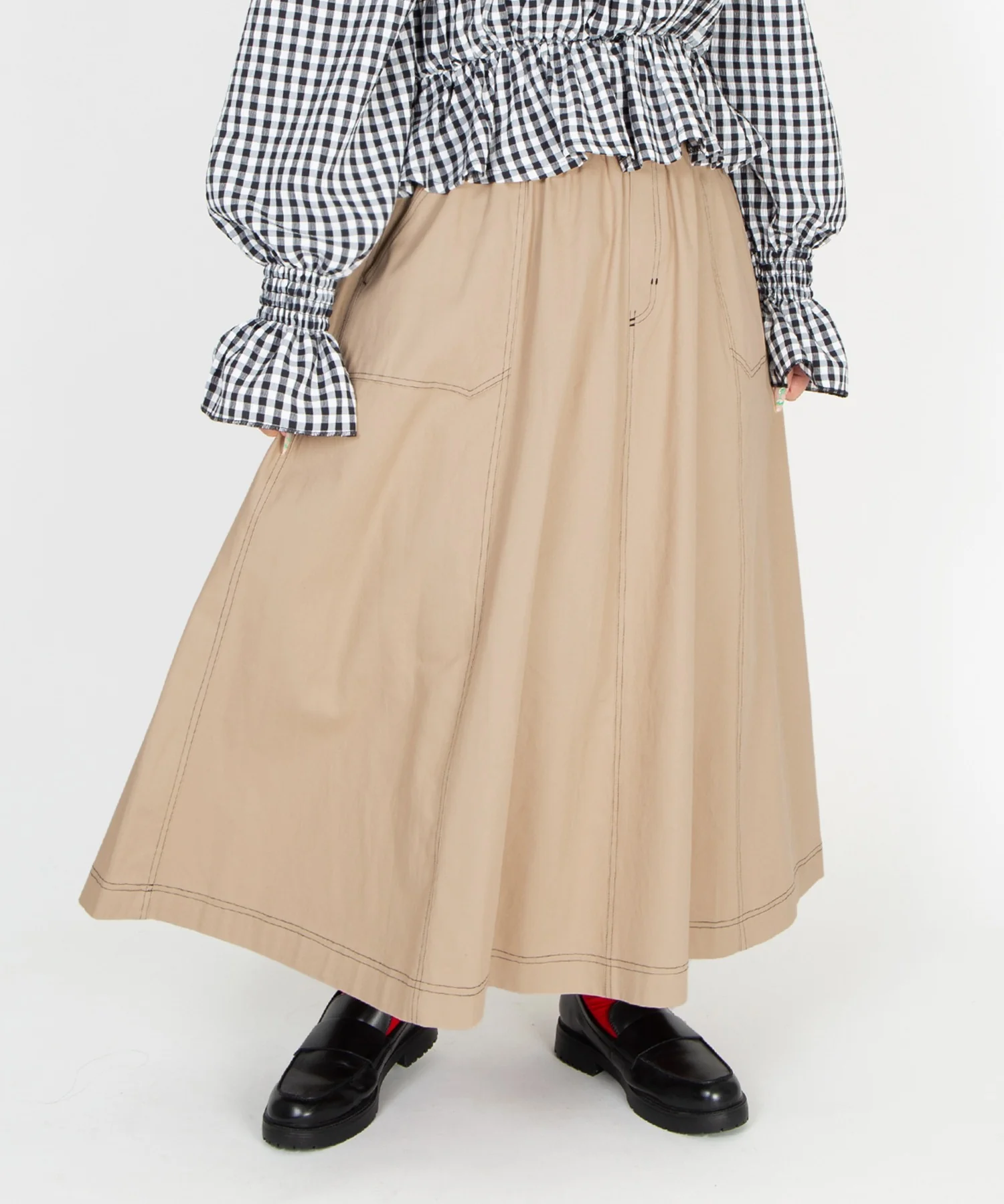 ステッチフレアロングスカート - Image 18