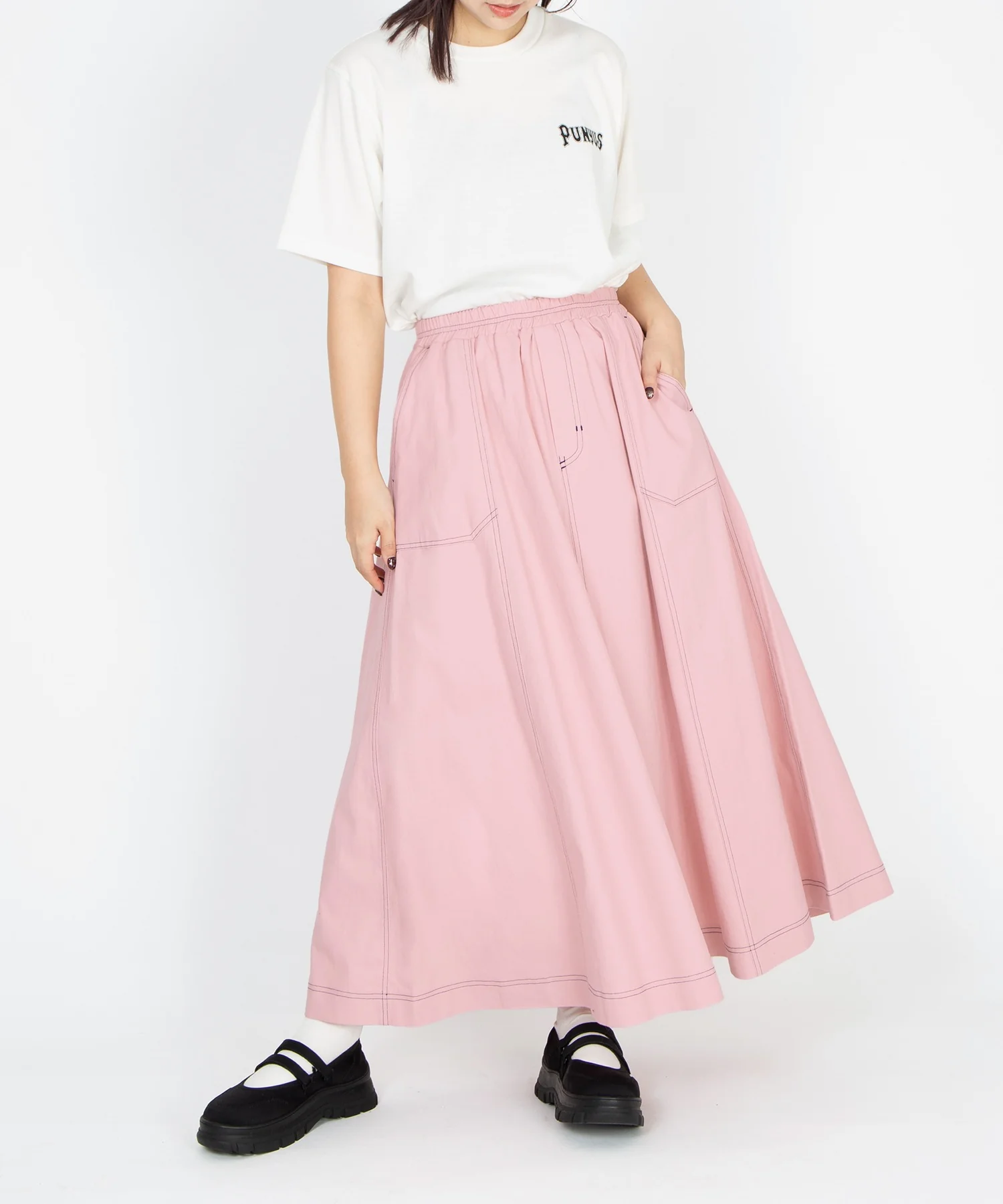 ステッチフレアロングスカート - Image 6