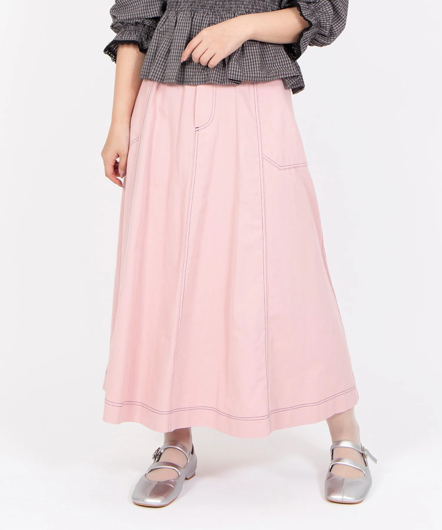 ステッチフレアロングスカート - Image 9