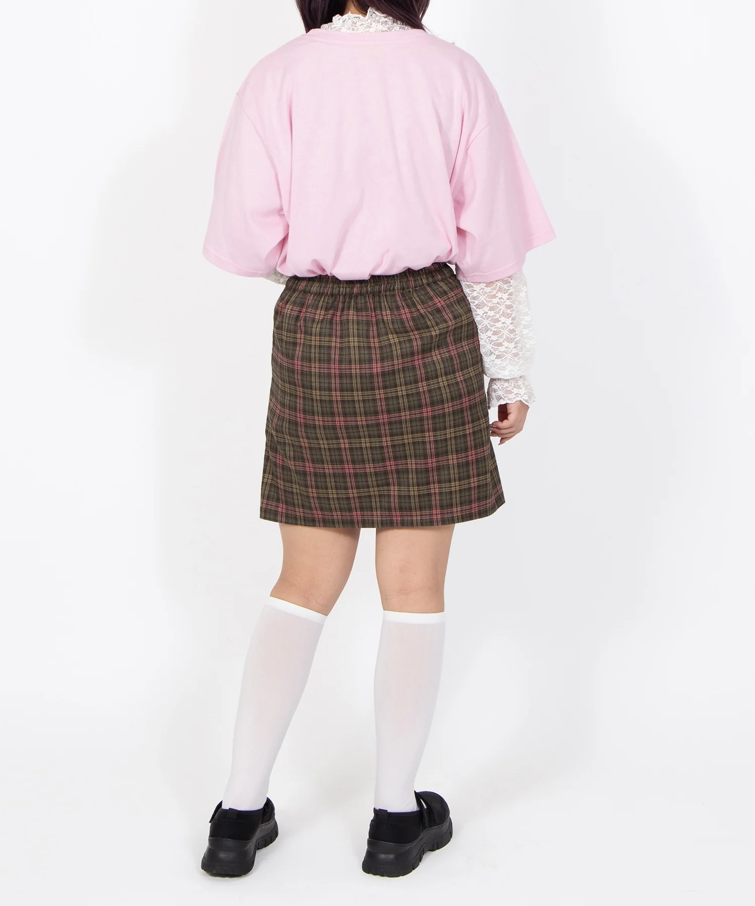 チェック柄ラップミニスカート - Image 8