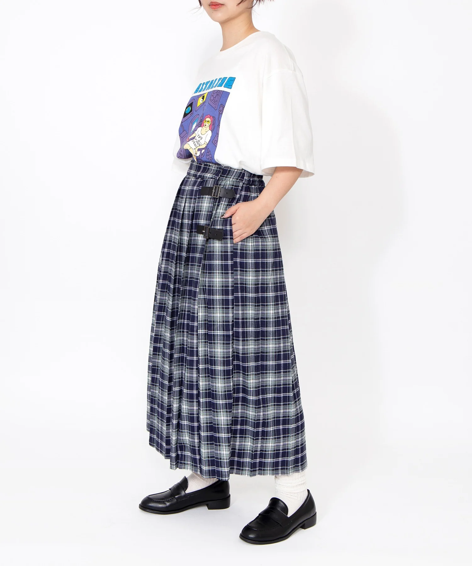 チェック柄ラップスカート - Image 16