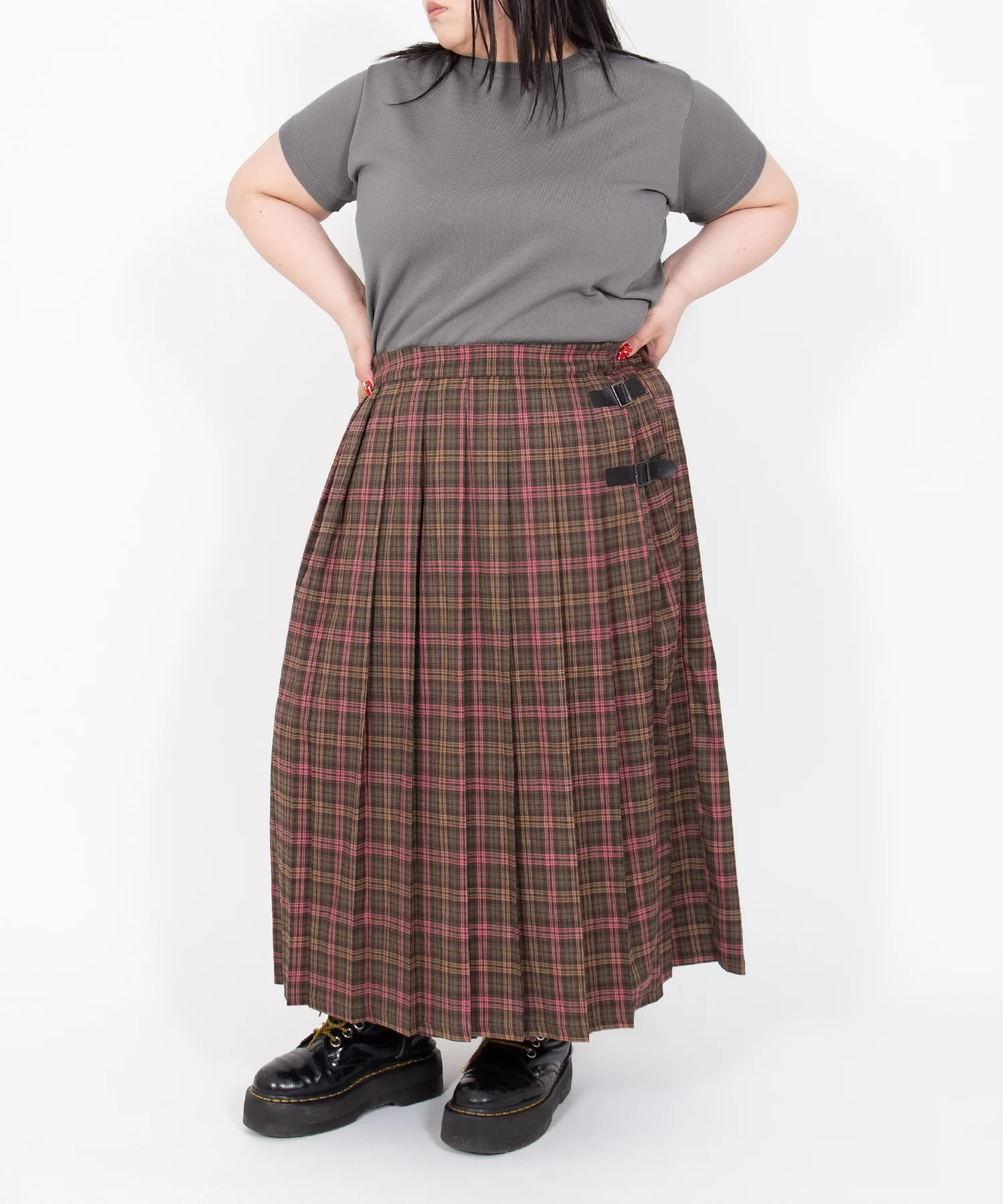 チェック柄ラップスカート - Image 19