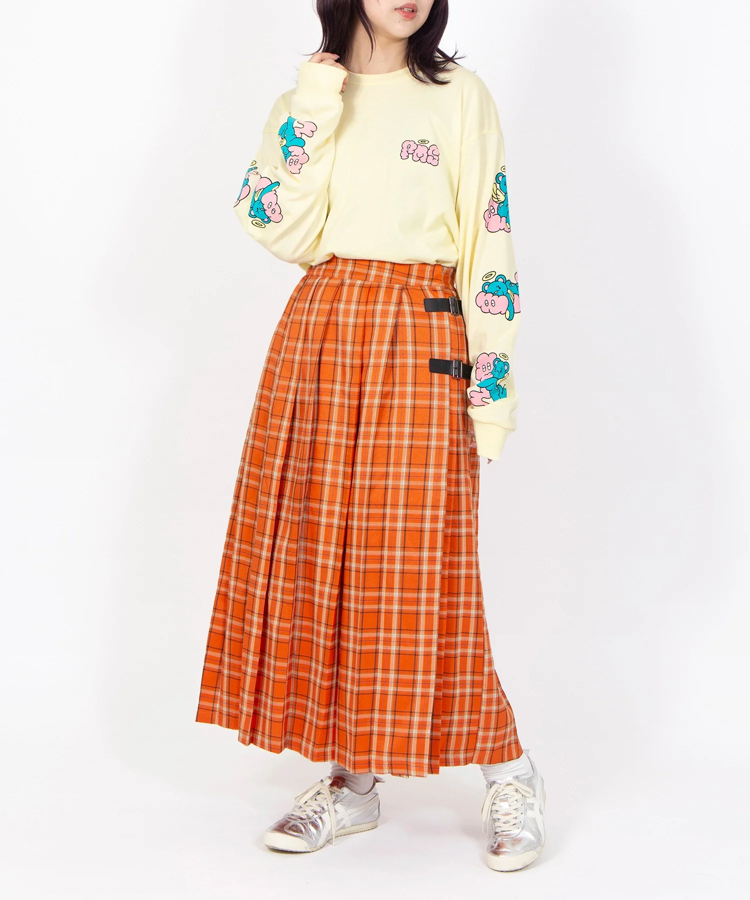 チェック柄ラップスカート - Image 9