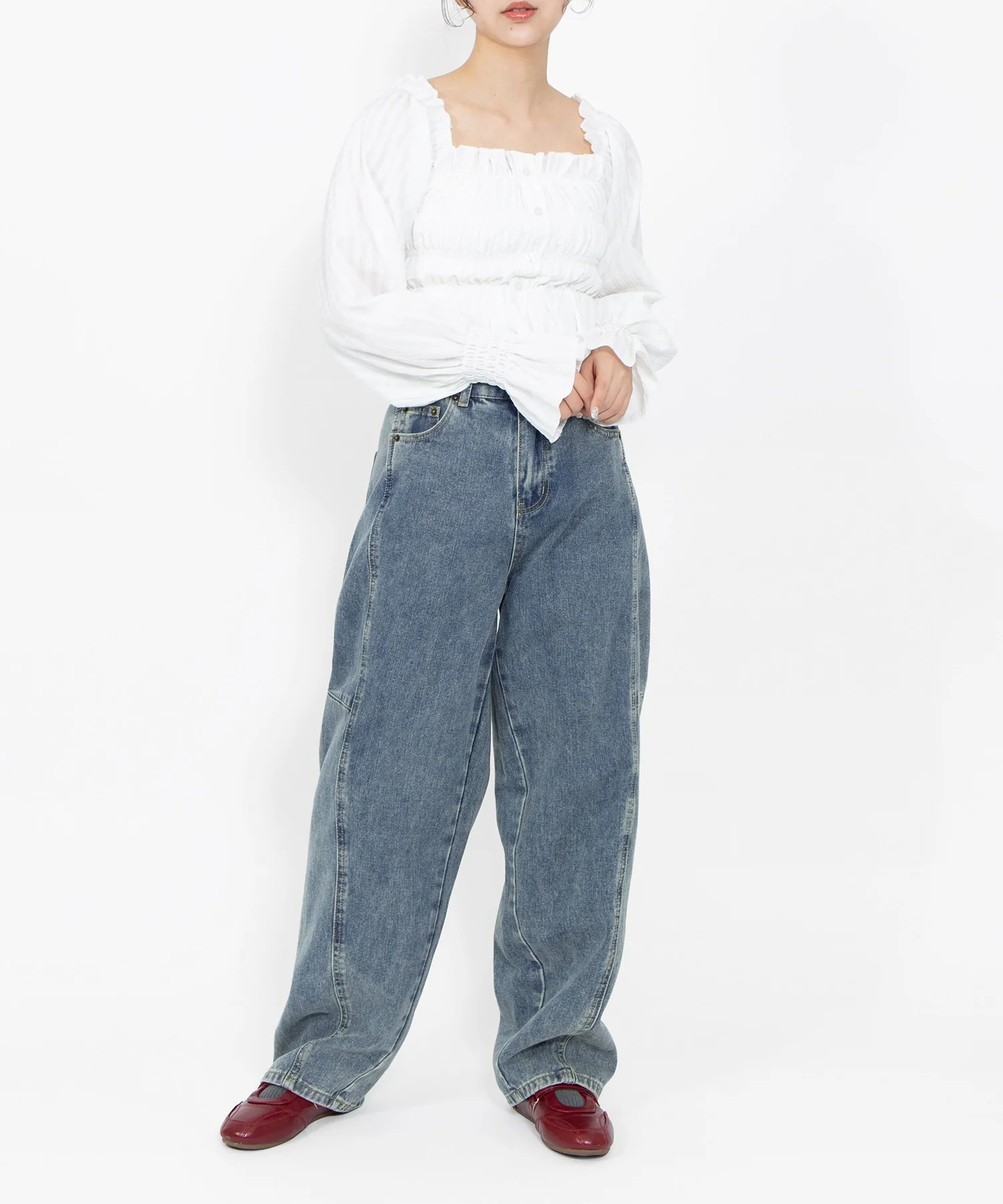 2wayギンガムチェックブラウス - Image 13