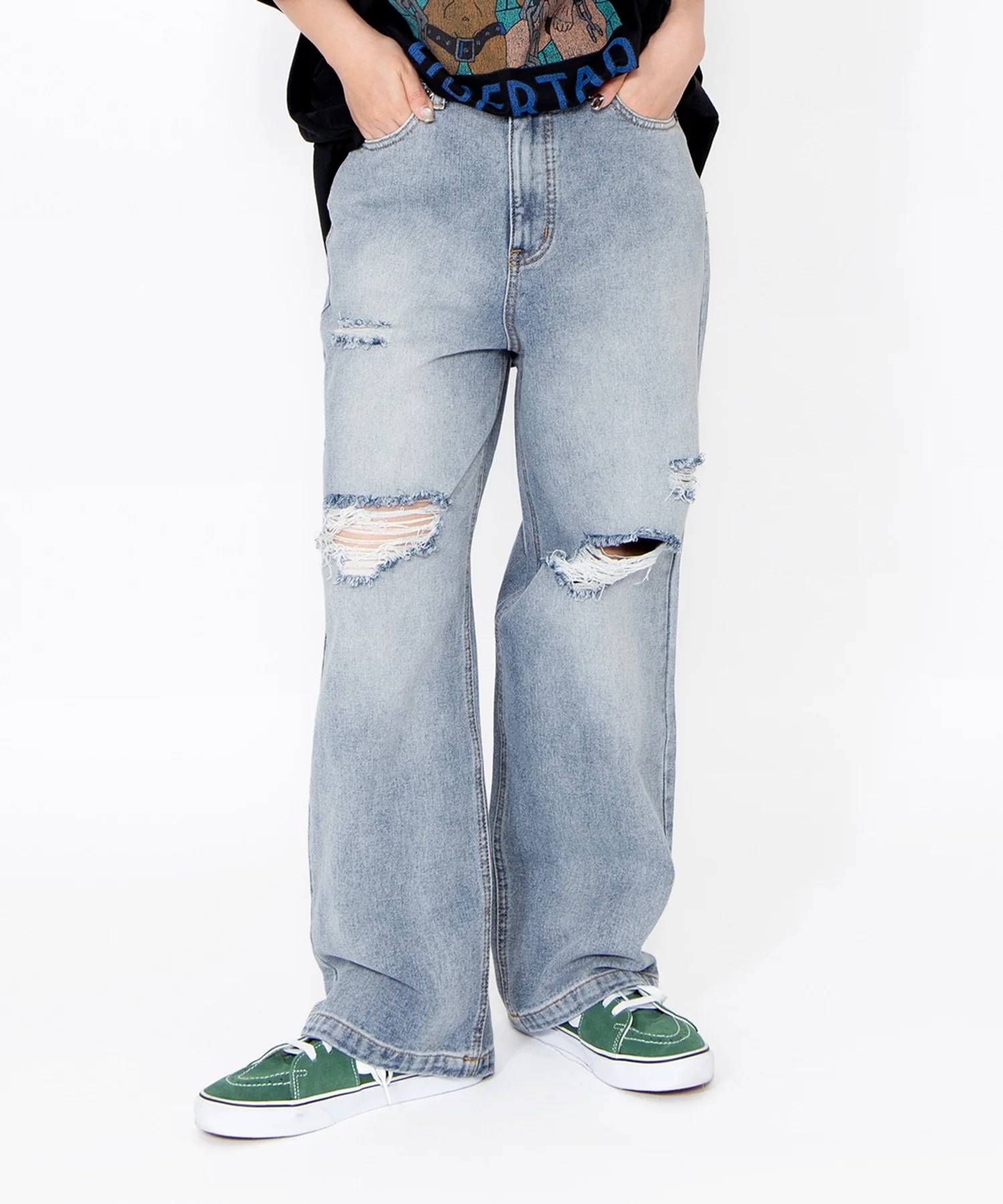 ダメージレギュラーデニムパンツ - Image 3