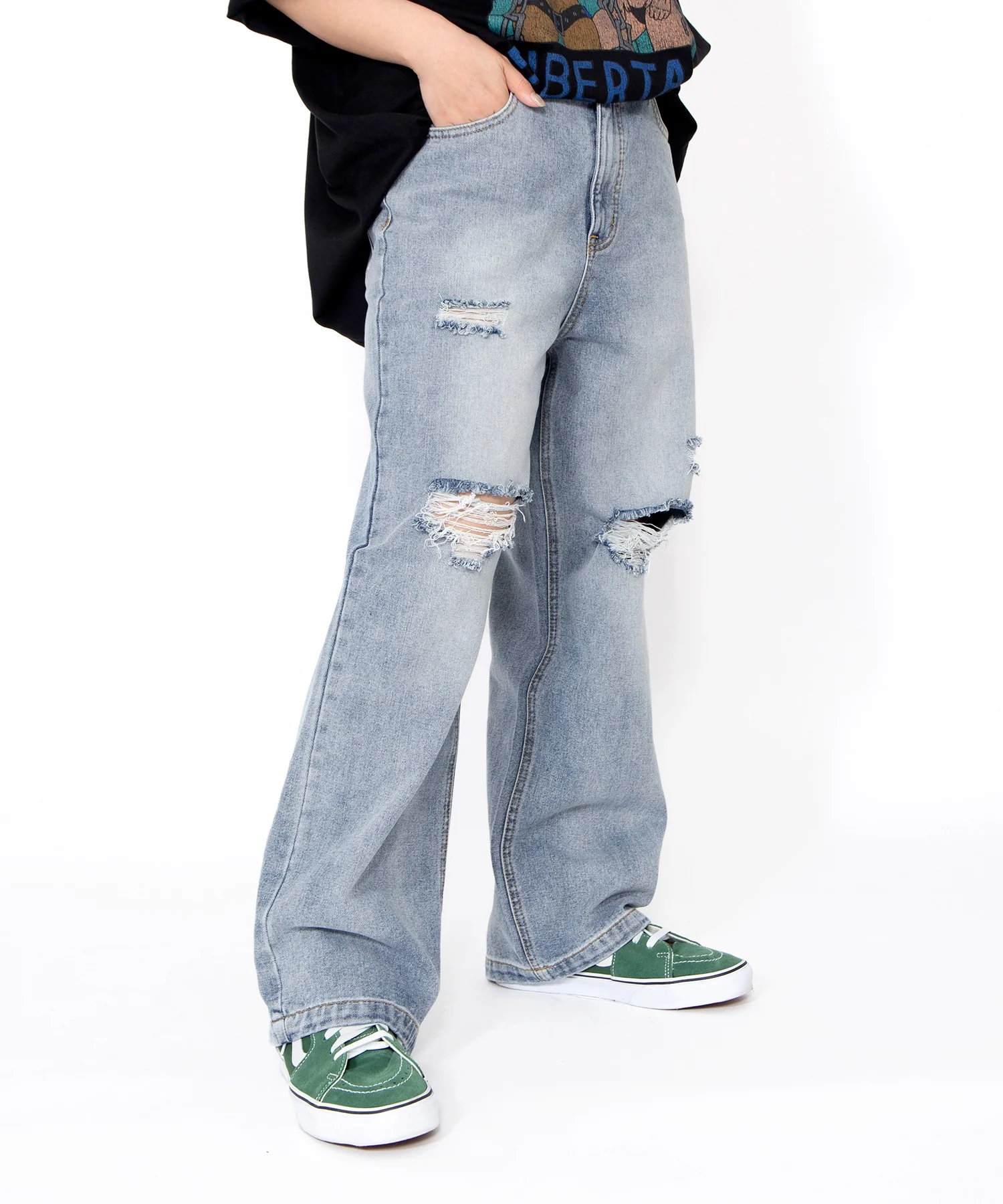 ダメージレギュラーデニムパンツ - Image 4