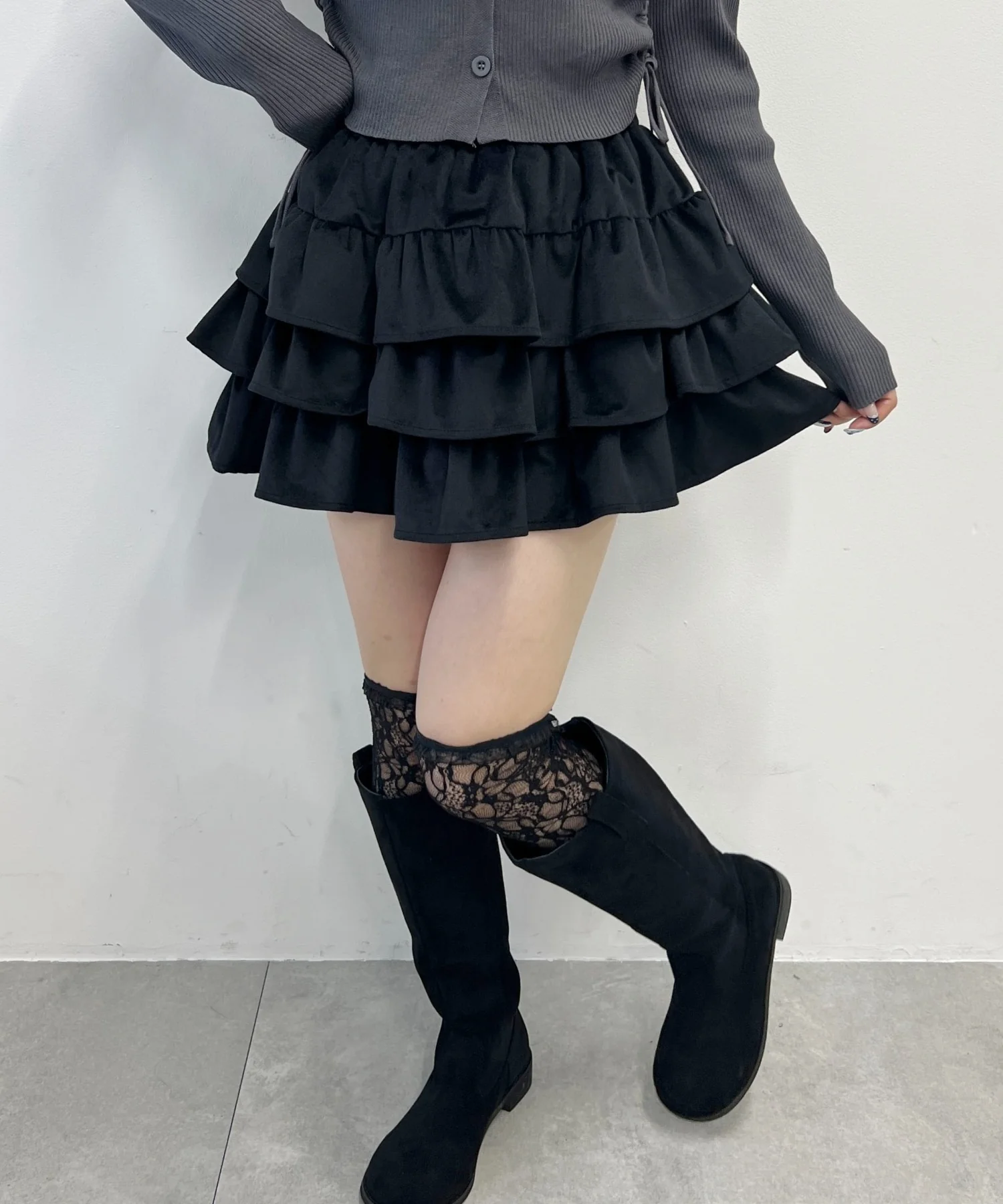 ベロア3段フリルミニスカート - Image 10