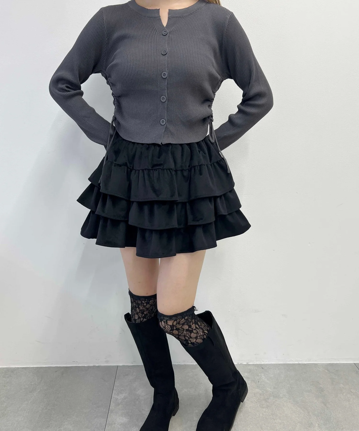 ベロア3段フリルミニスカート - Image 11