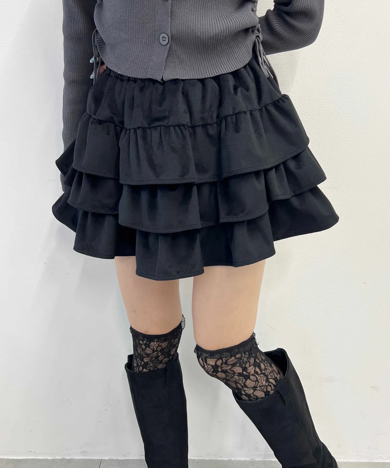 ベロア3段フリルミニスカート - Image 9