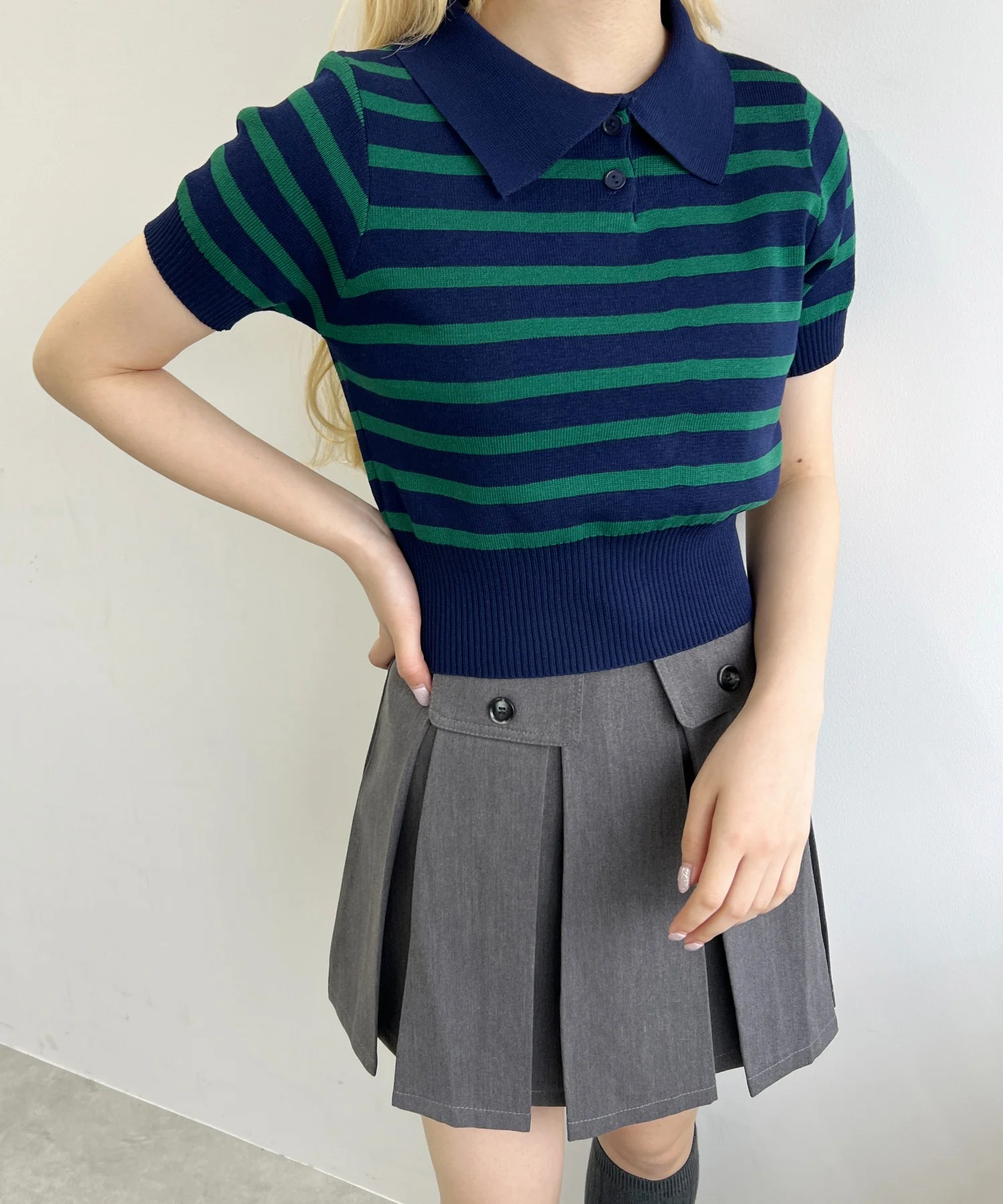 ボーダーニットポロシャツ - Image 11