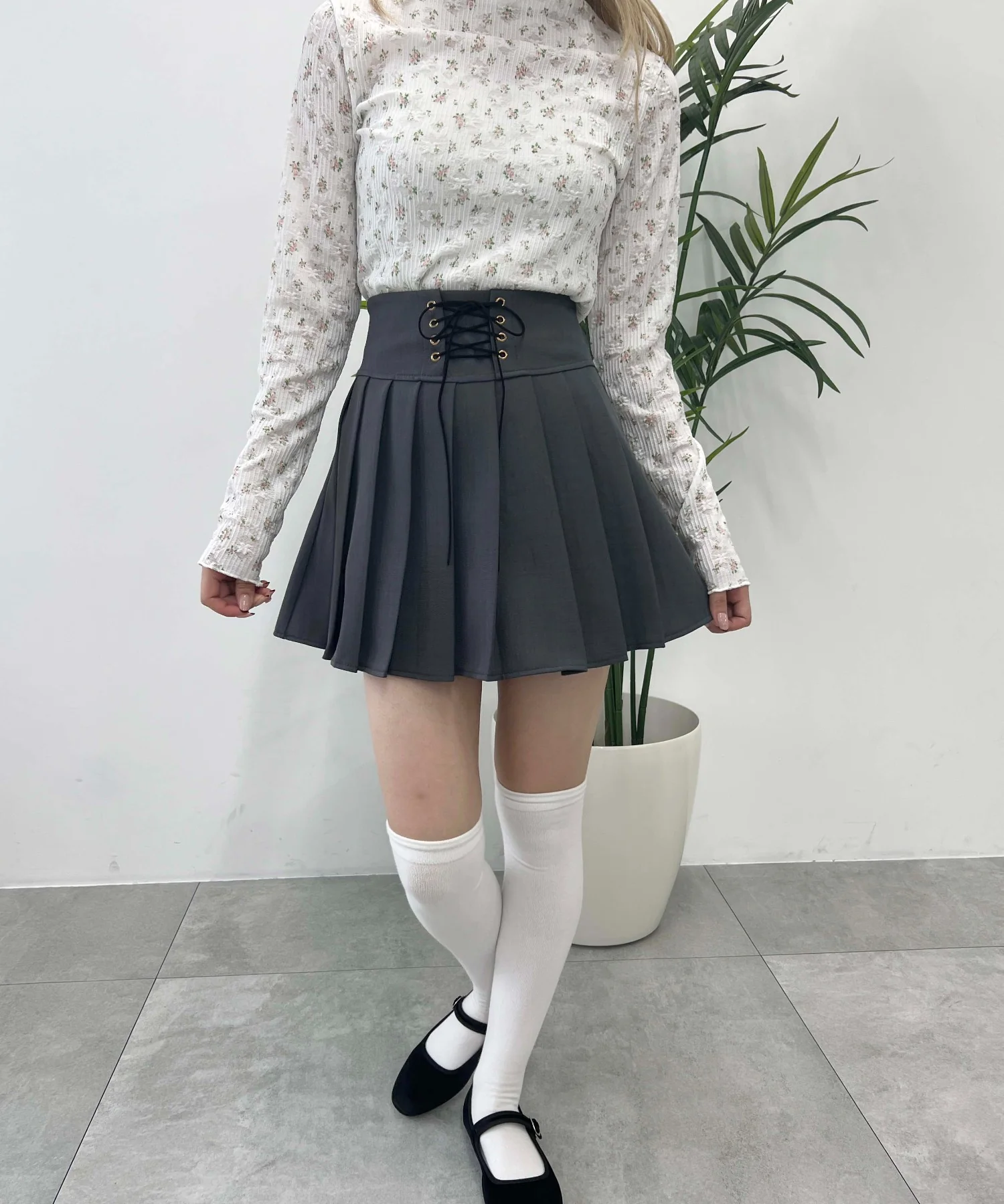 レースアッププリーツスカート - Image 10