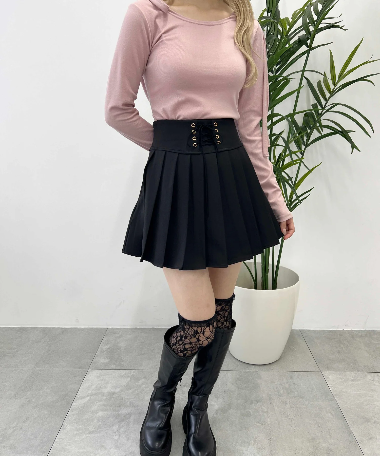 レースアッププリーツスカート - Image 14