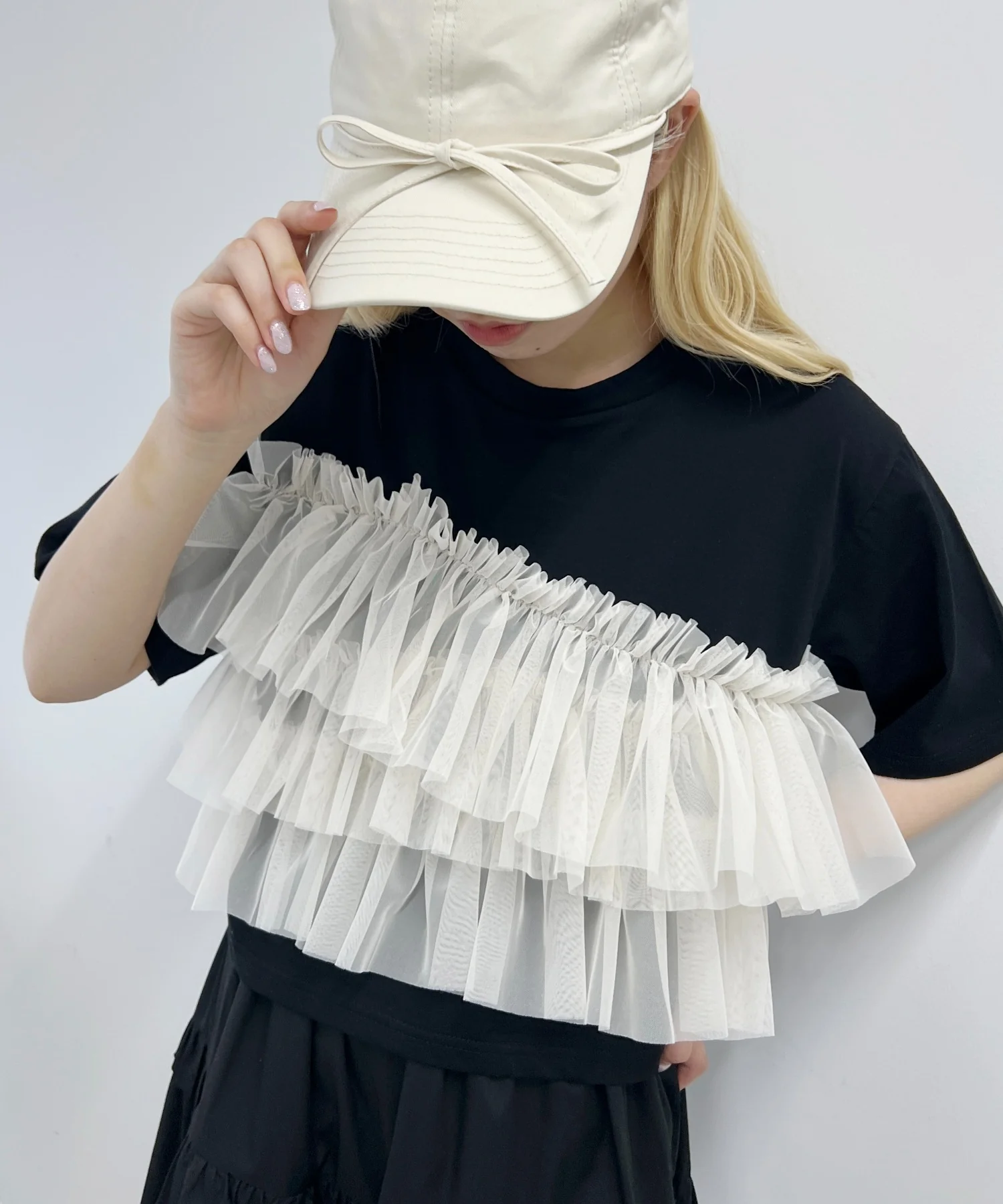 チュールフリルドッキングTシャツ - Image 2
