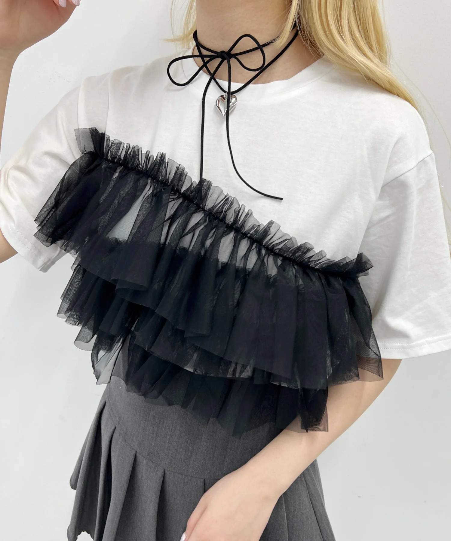 チュールフリルドッキングTシャツ - Image 3