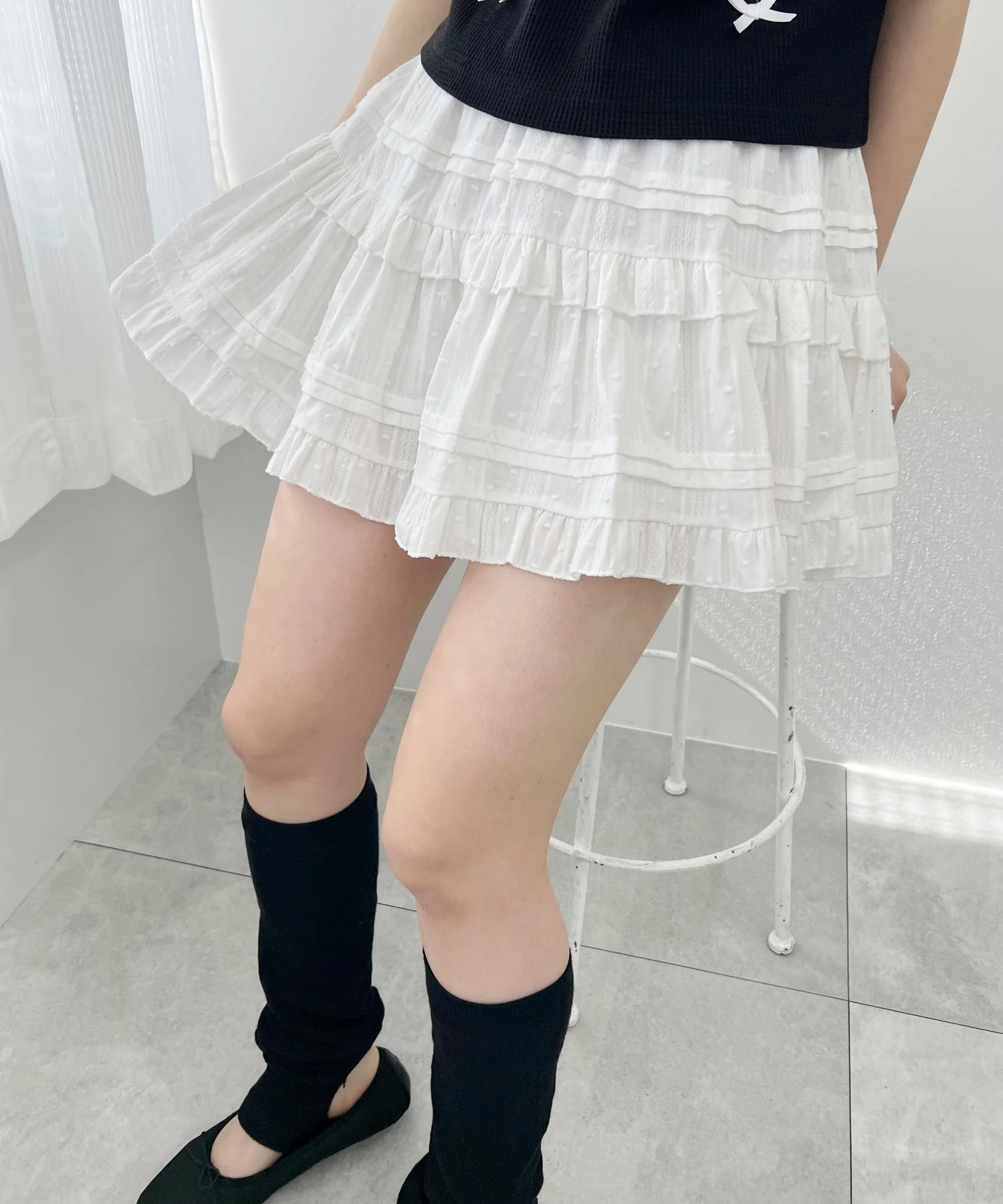 コットンレースティアードミニスカート - Image 21