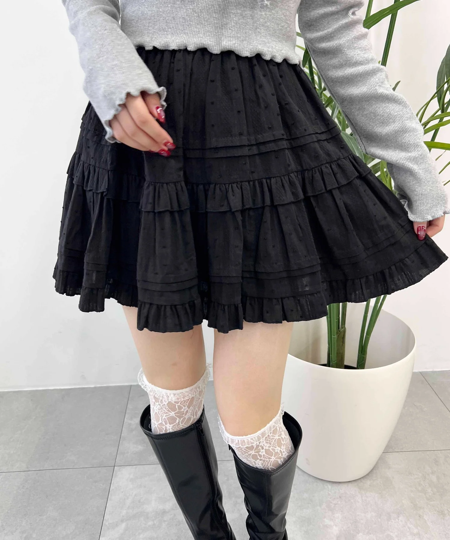 コットンレースティアードミニスカート - Image 27