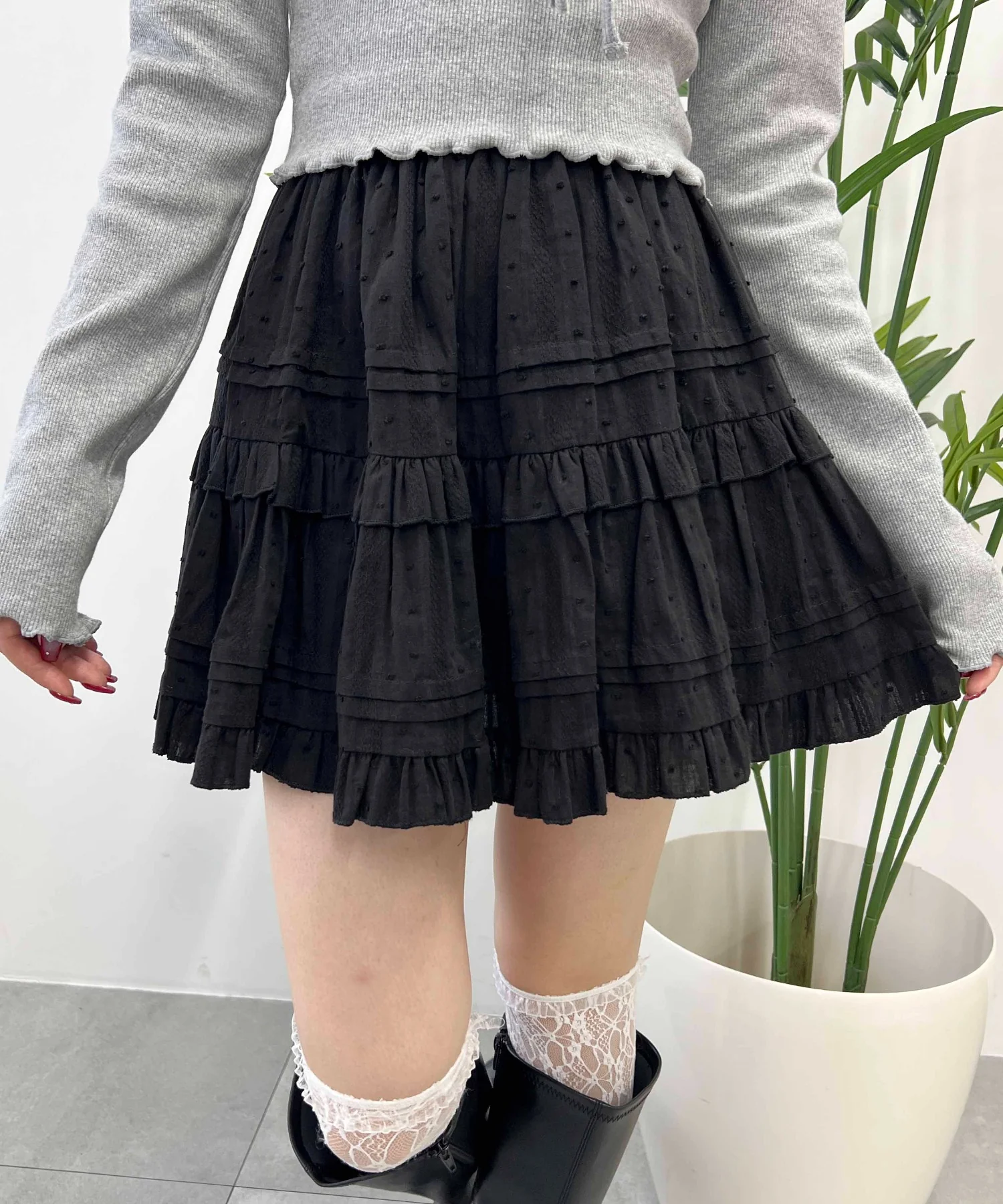 コットンレースティアードミニスカート - Image 28