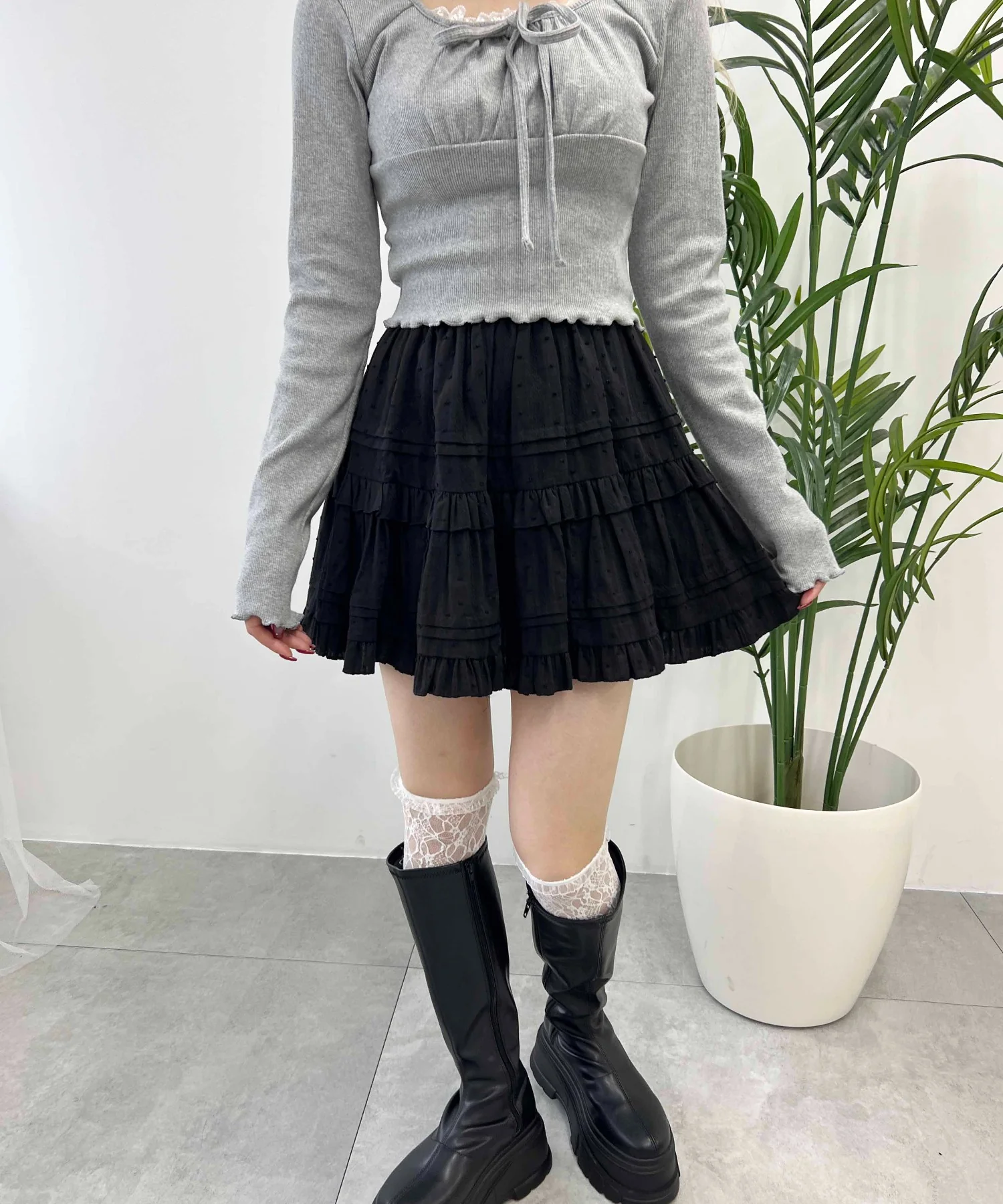 コットンレースティアードミニスカート - Image 31