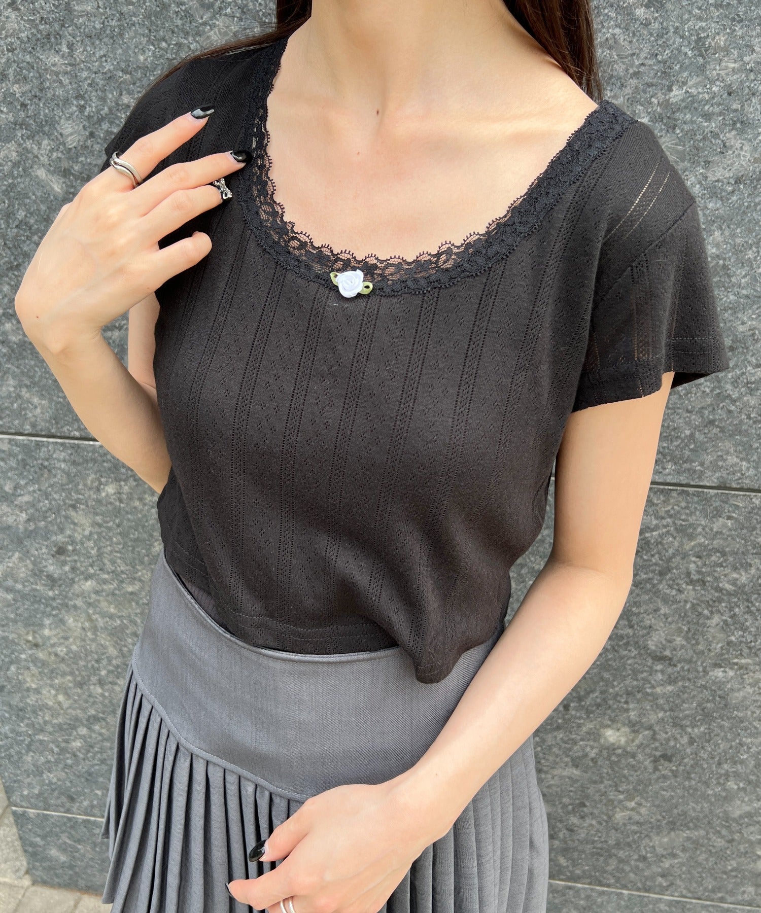 バラポイントコンパクトTシャツ - Image 12