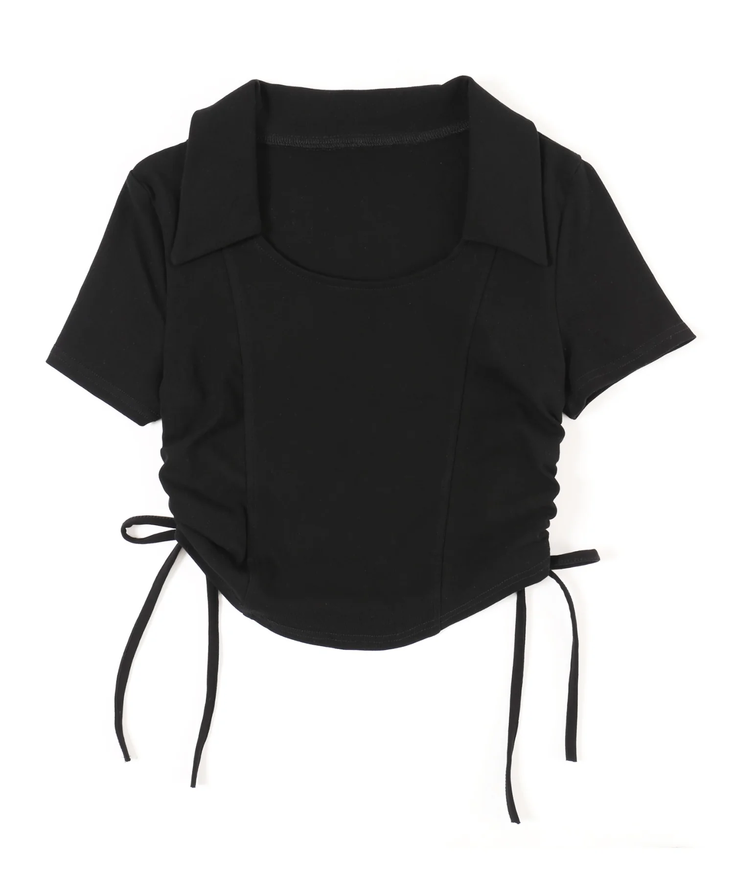 オープンカラーサイドリボンTシャツ - Image 15