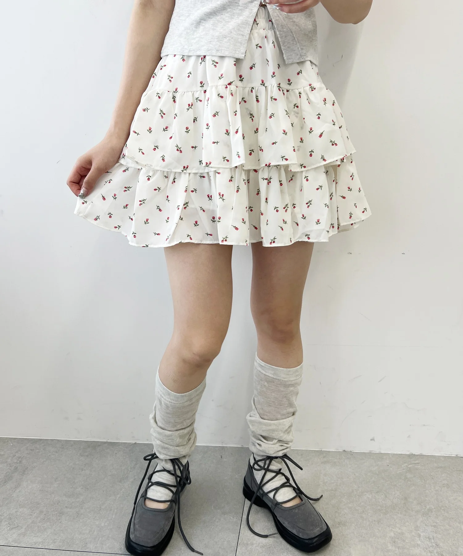 フラワーティアードミニスカート - Image 5