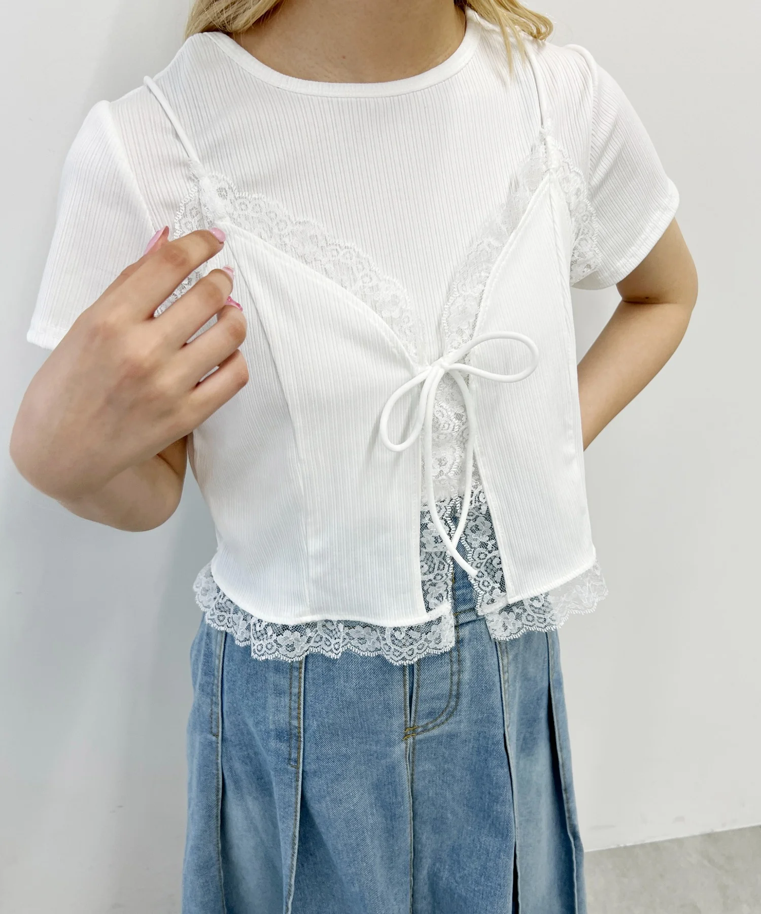 レースキャミセットTシャツ - Image 2