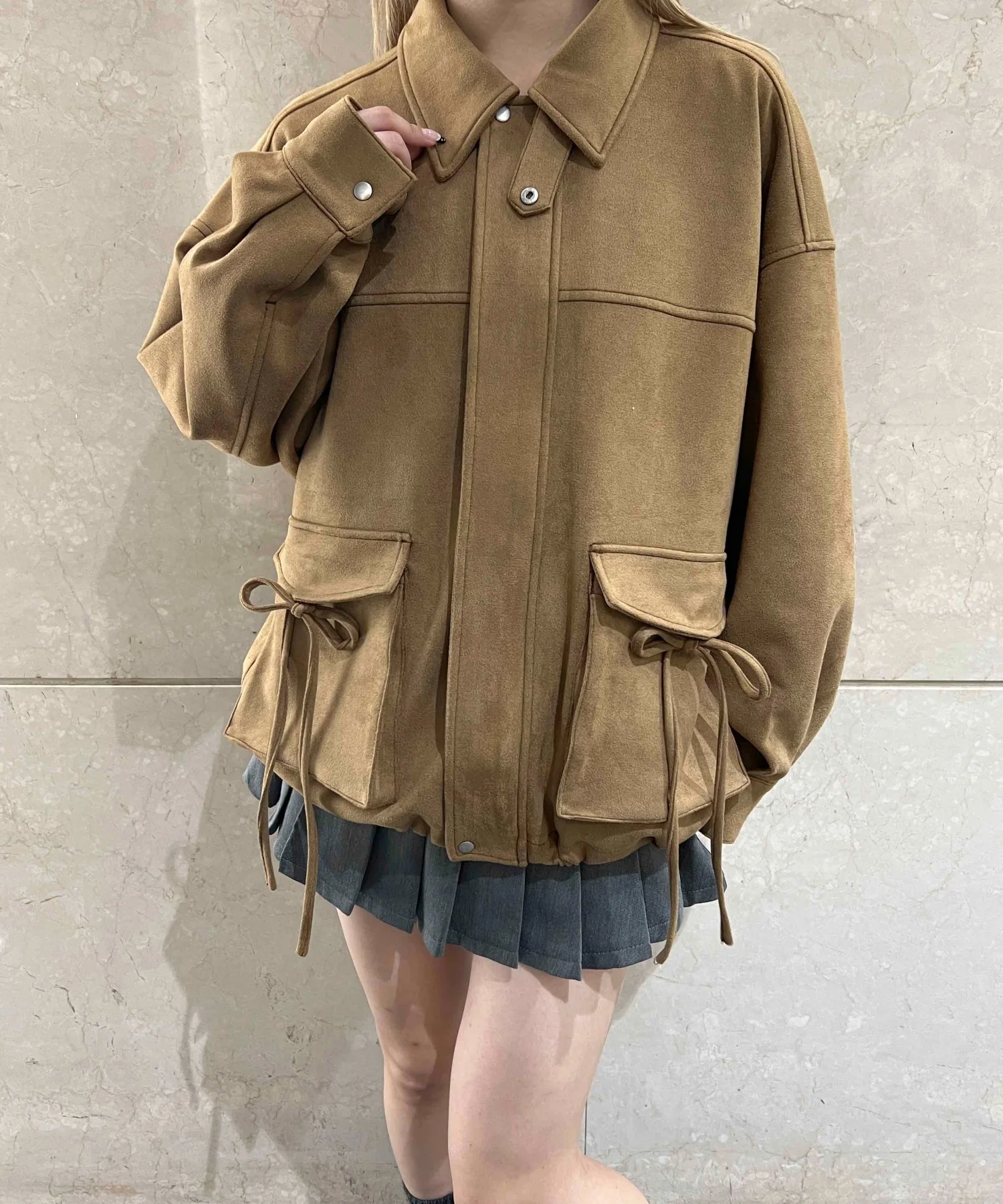 リボンポケットスウェードタッチジャケット - Image 7