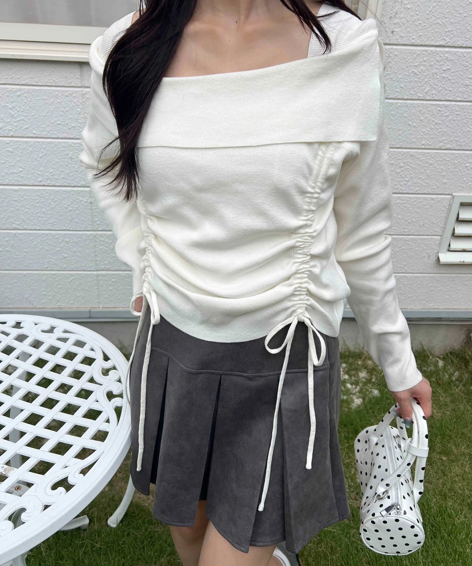 ダブルドロストスクエアネックニット - Image 7