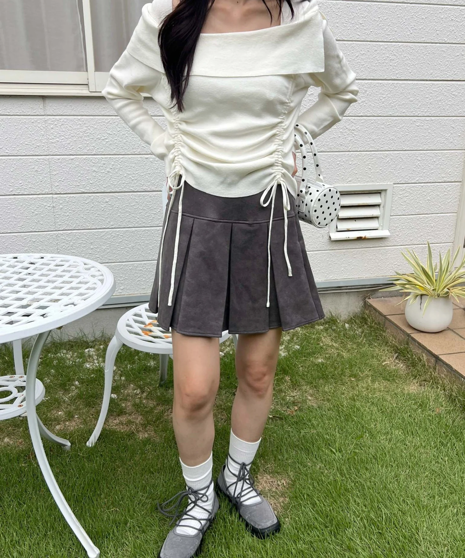 ダブルドロストスクエアネックニット - Image 8