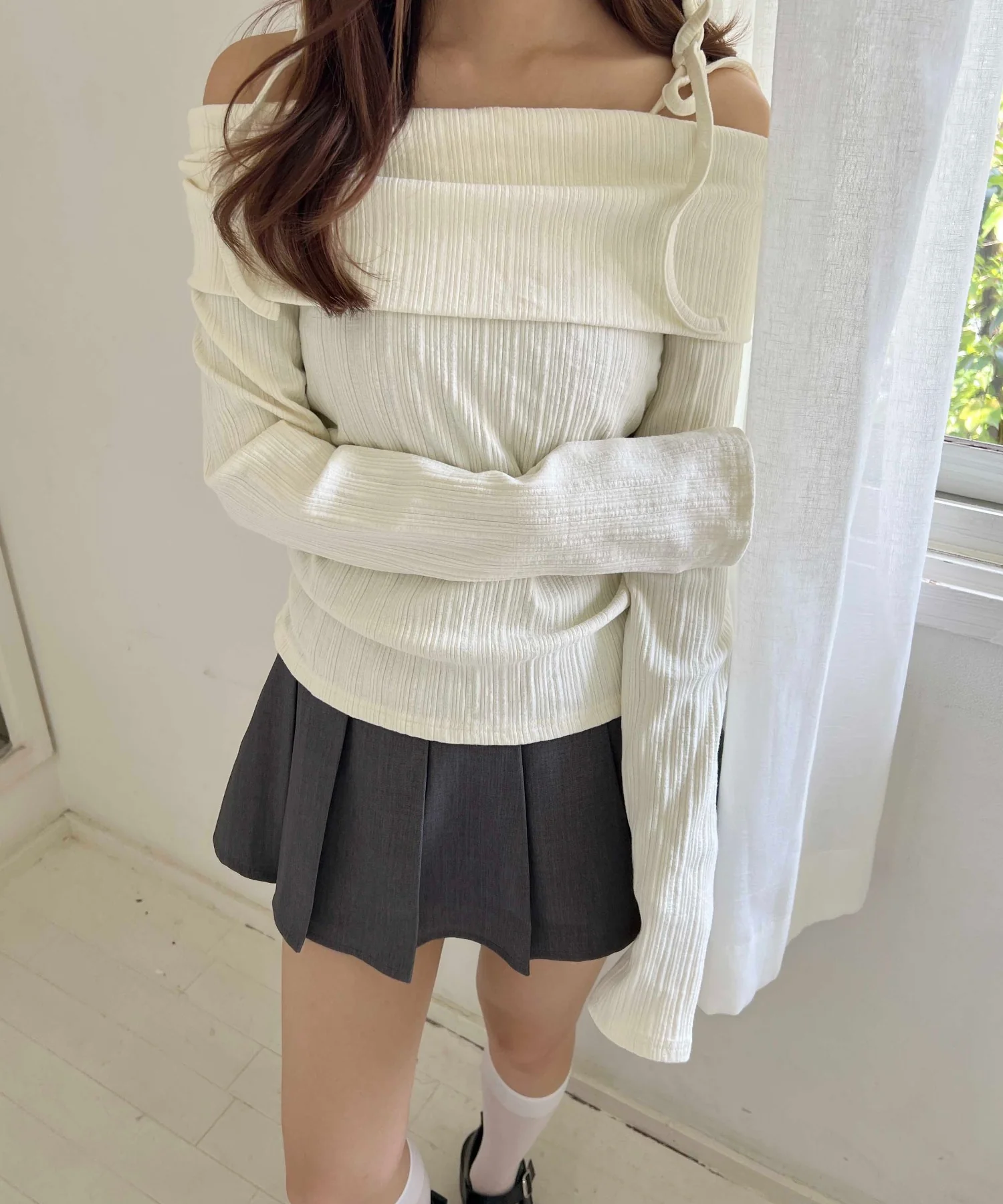 オフショルリボントップス - Image 15