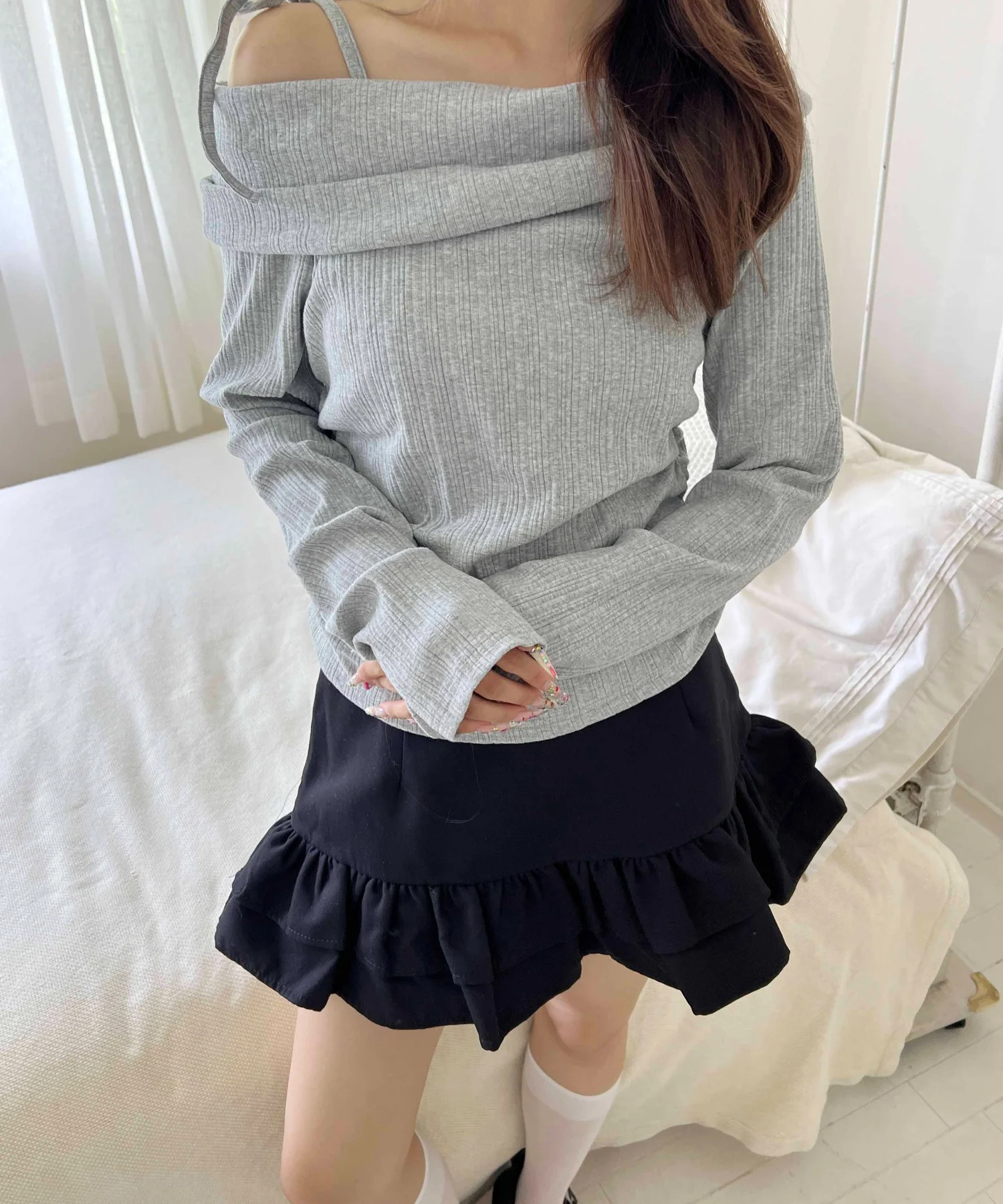 オフショルリボントップス - Image 16