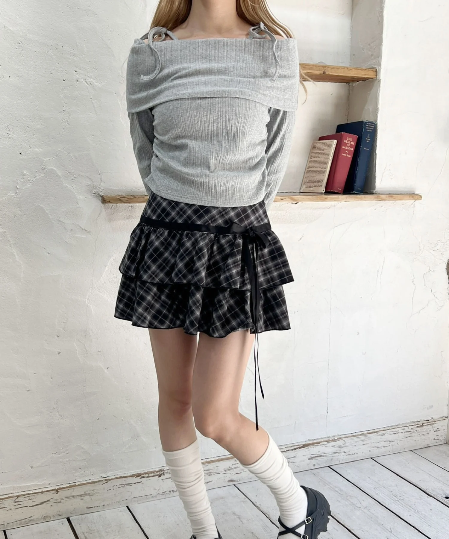 オフショルリボントップス - Image 23
