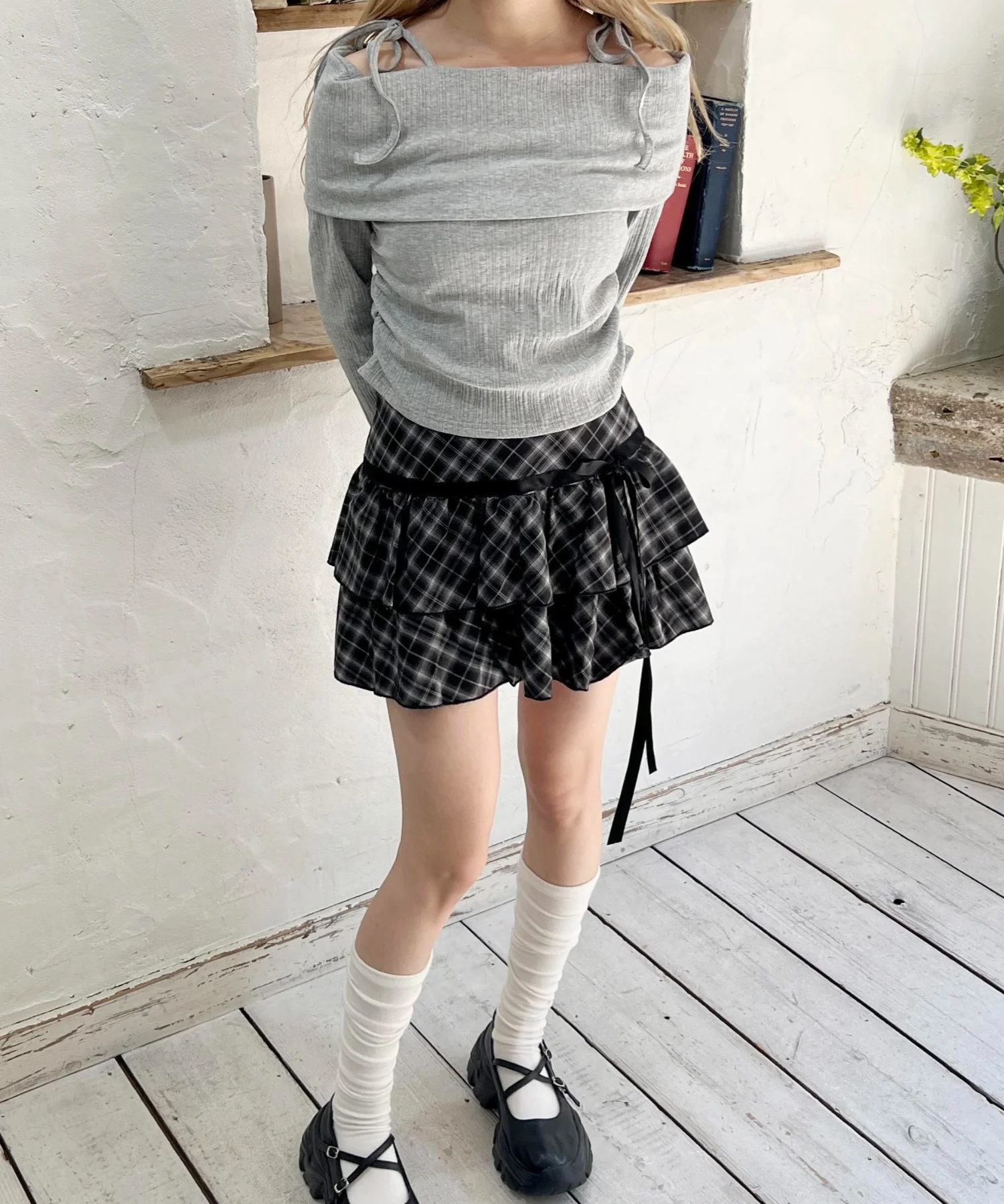 オフショルリボントップス - Image 24