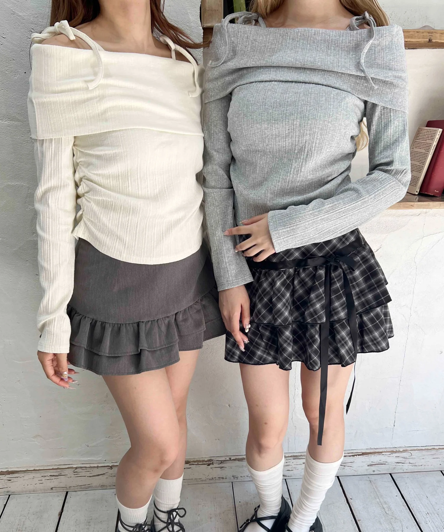 オフショルリボントップス - Image 25