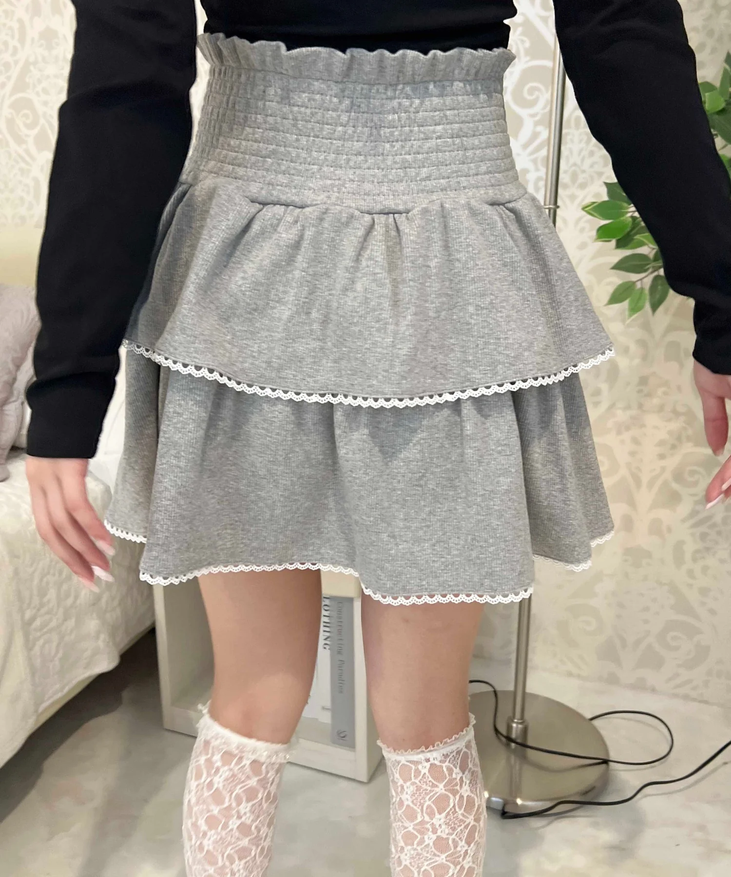リブ2段ティアードスカート - Image 13