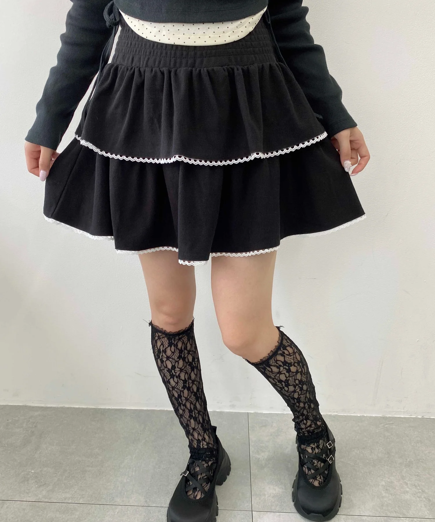 リブ2段ティアードスカート - Image 18