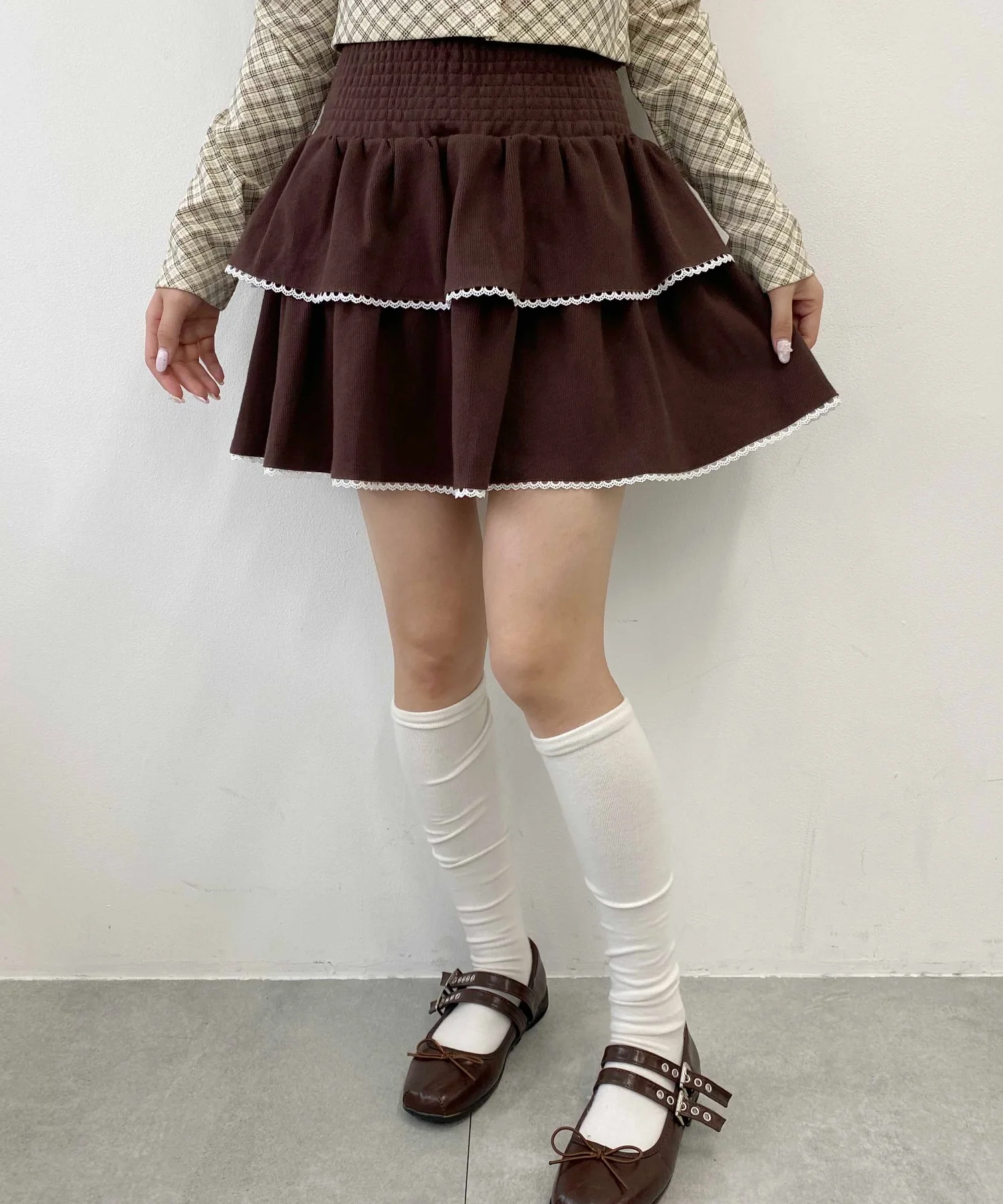 リブ2段ティアードスカート - Image 4