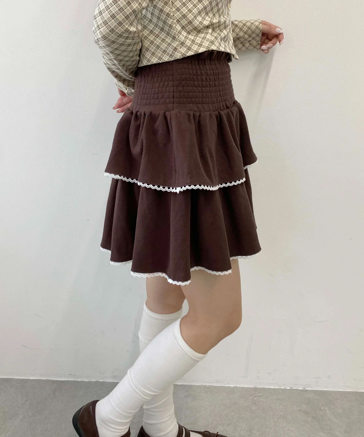 リブ2段ティアードスカート - Image 5