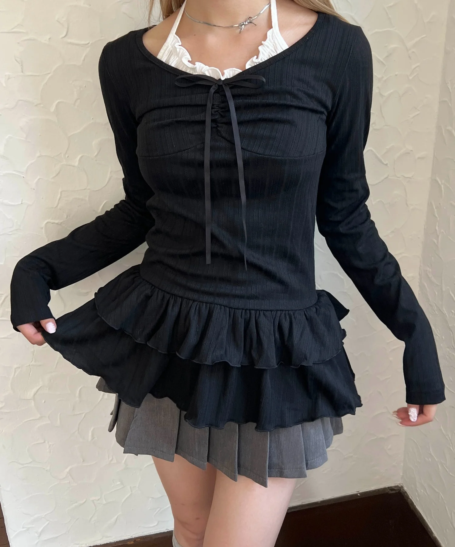 フリルヘムレイヤードトップス - Image 3