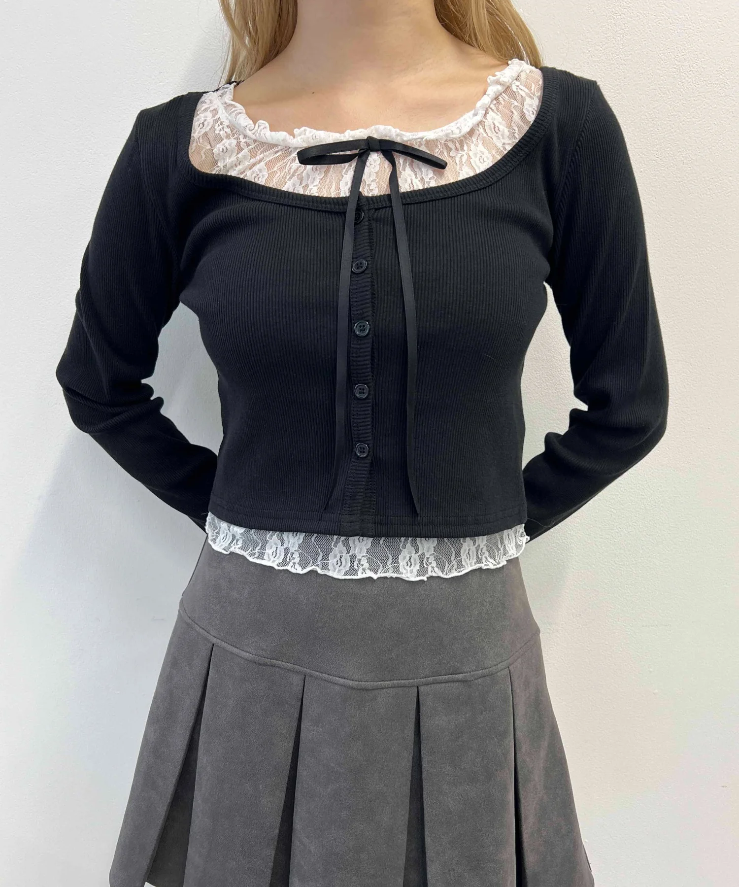 レースレイヤードトップス - Image 3