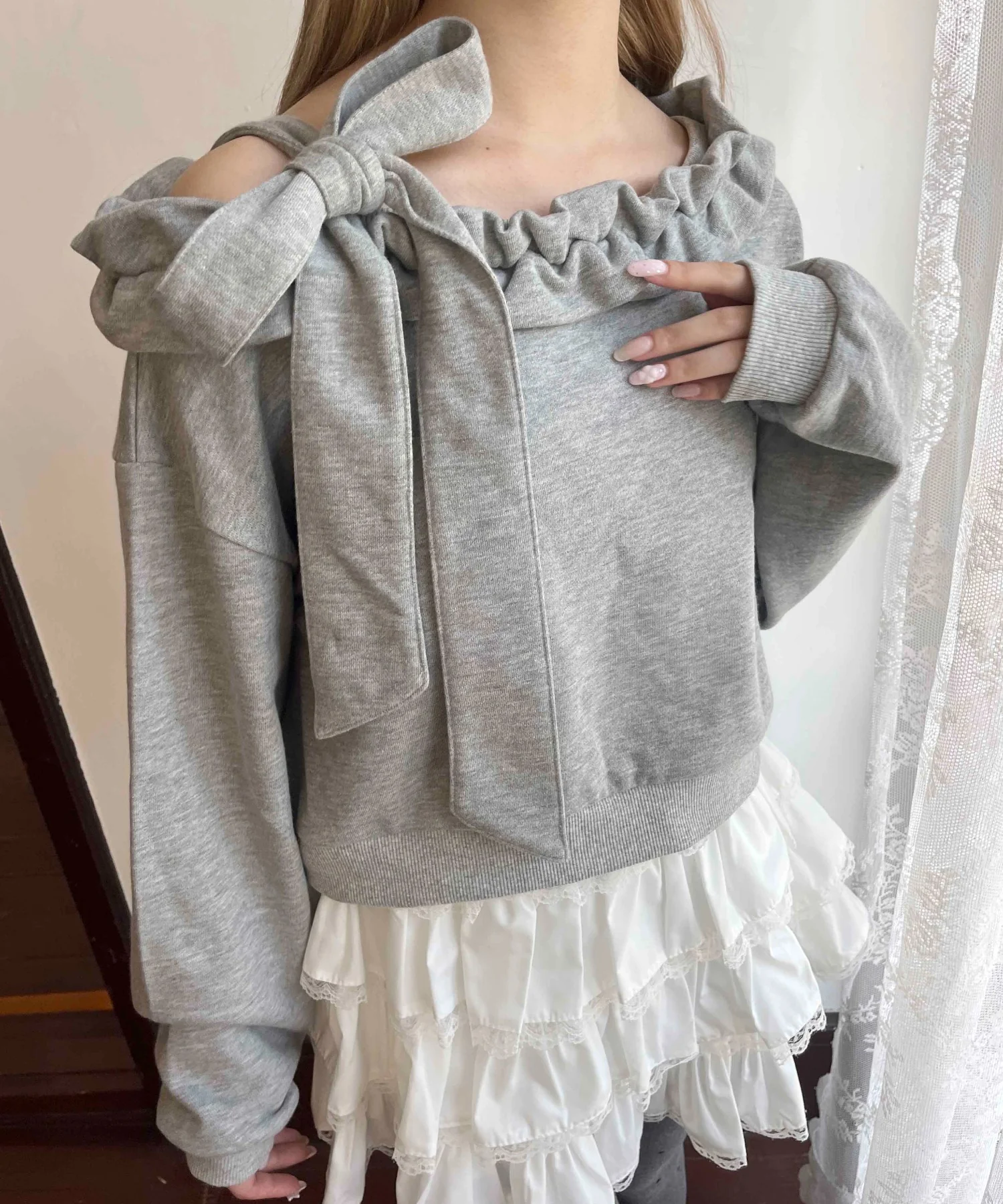 ビッグリボンワンショルスウェット - Image 8