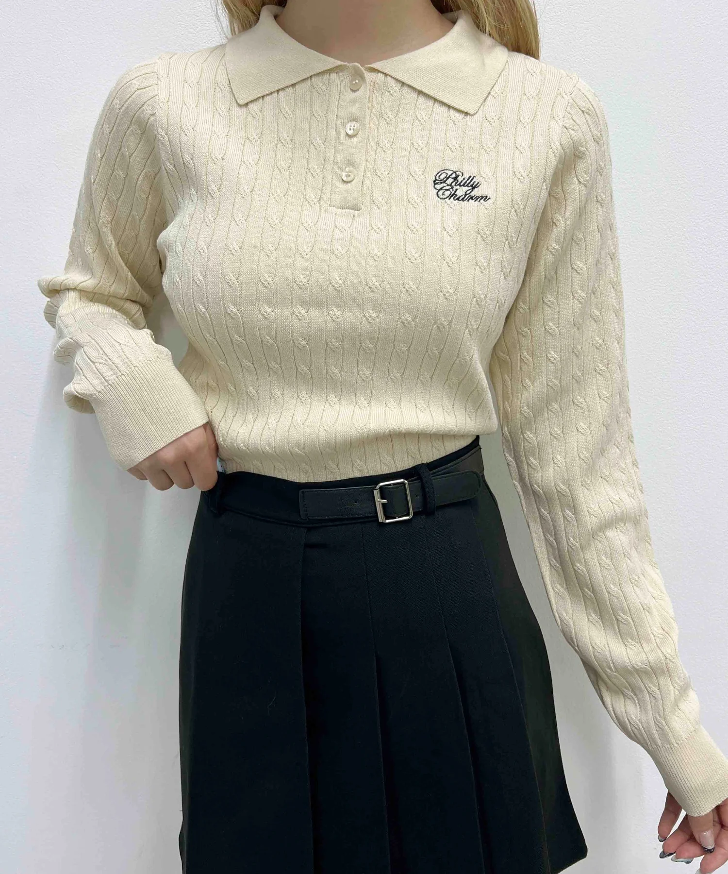 ケーブル長袖ニット - Image 4