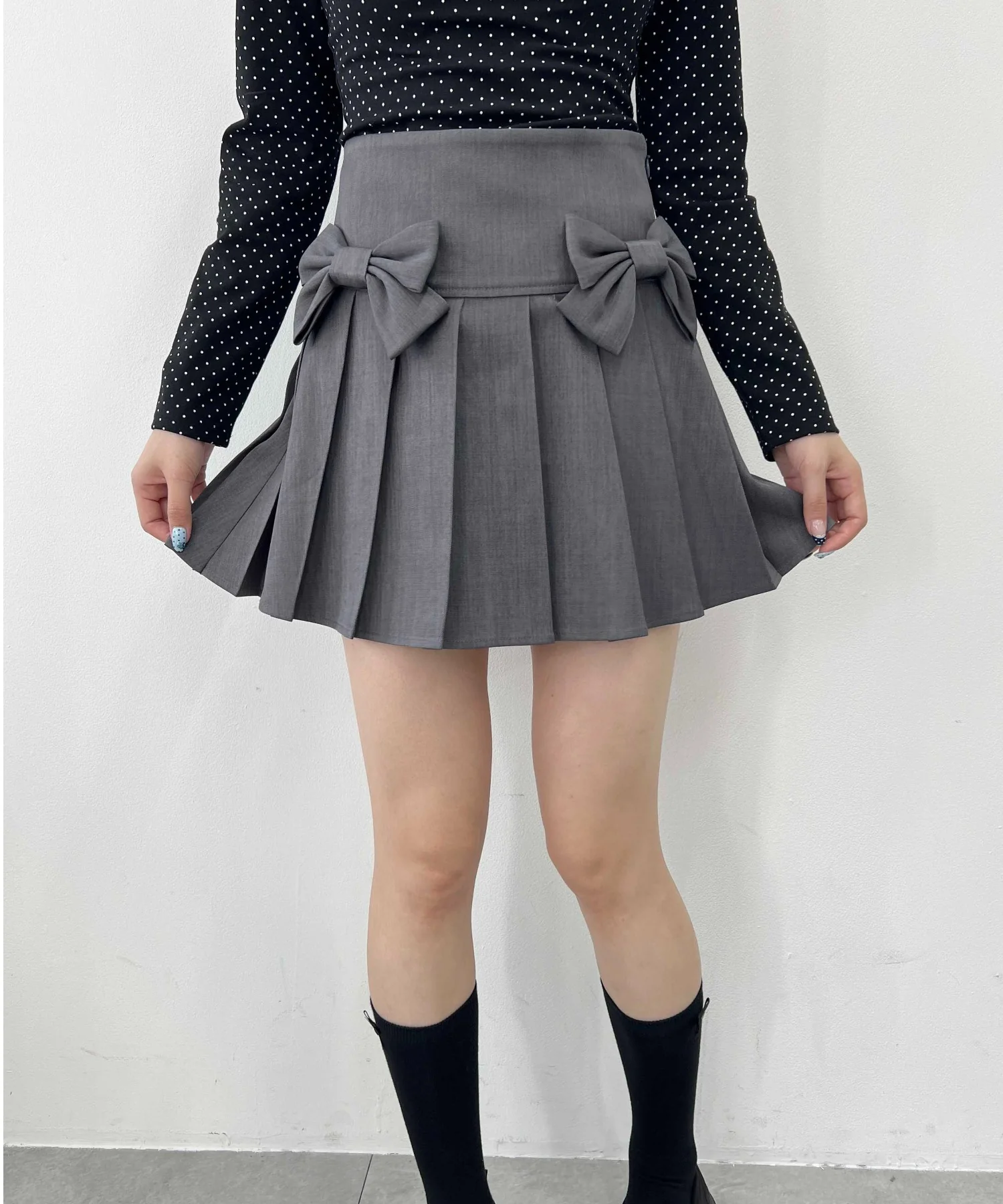 ダブルリボンプリーツスカート - Image 4